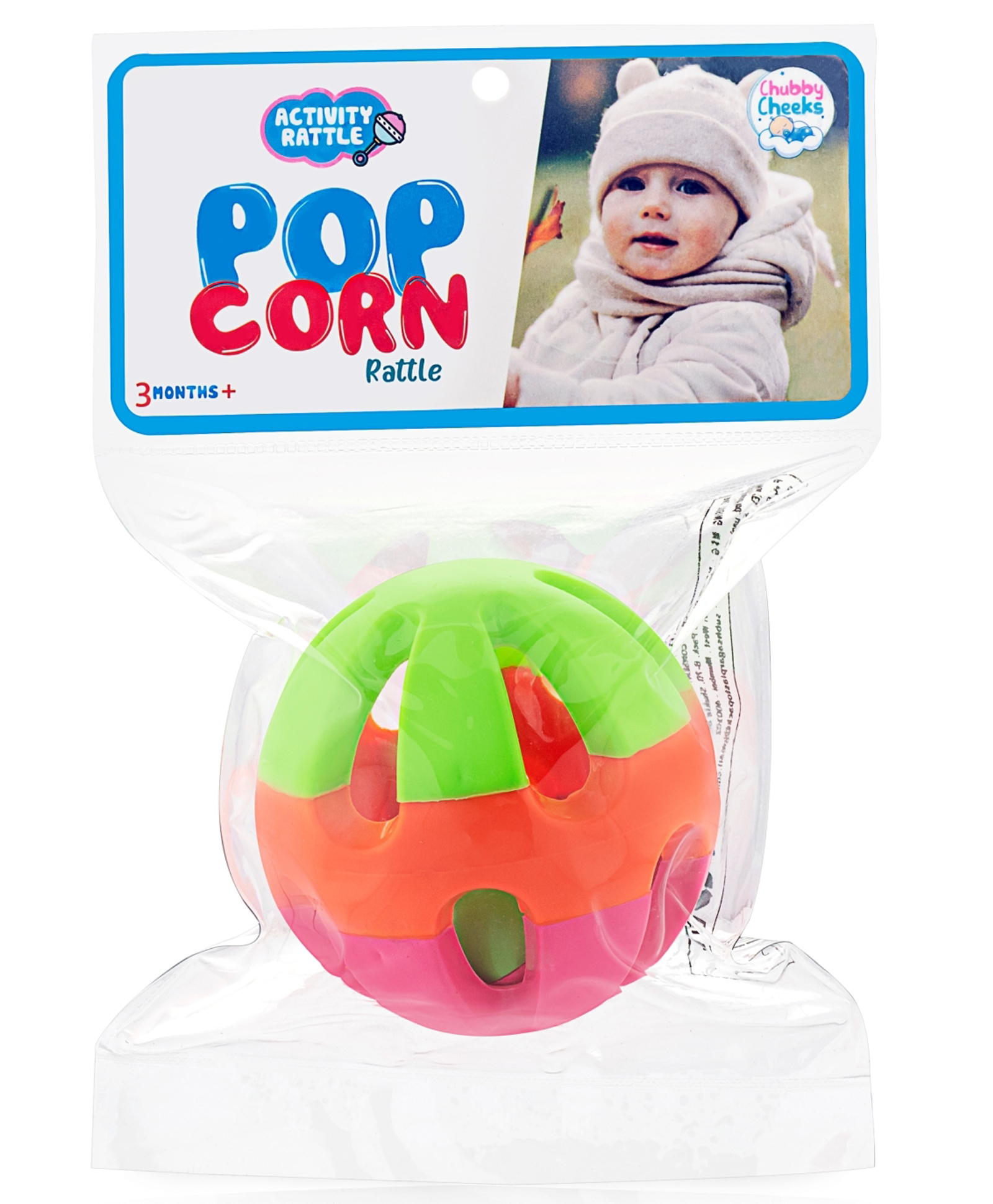 Sunny Pop Corn Baby Rattle Ball with Beads for Babies- Multicolor-image-29