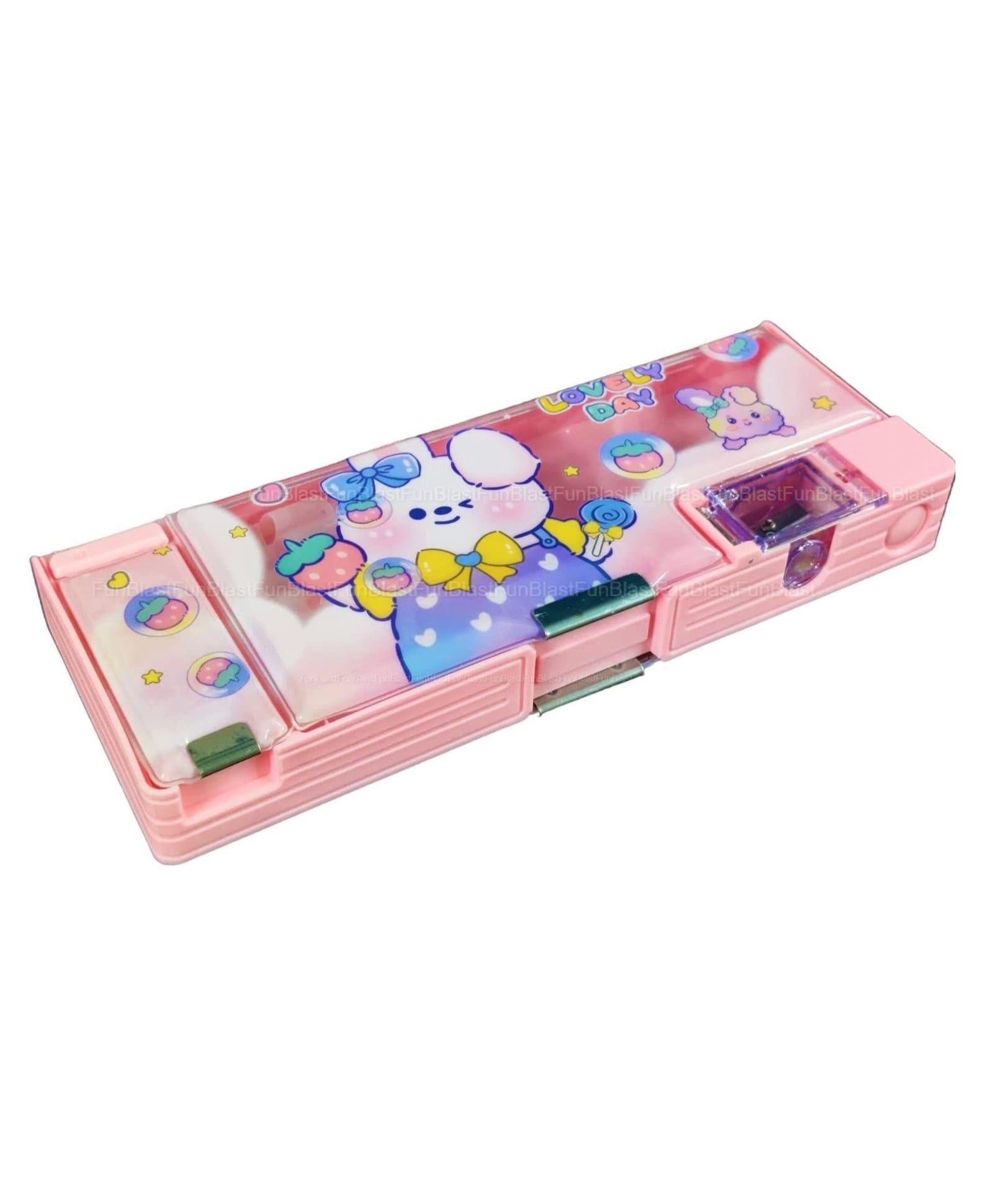 FunBlast Magnetic Pencil Box with Sharpener & Compass for Kids Pack of 1 (Multicolor)-image-14