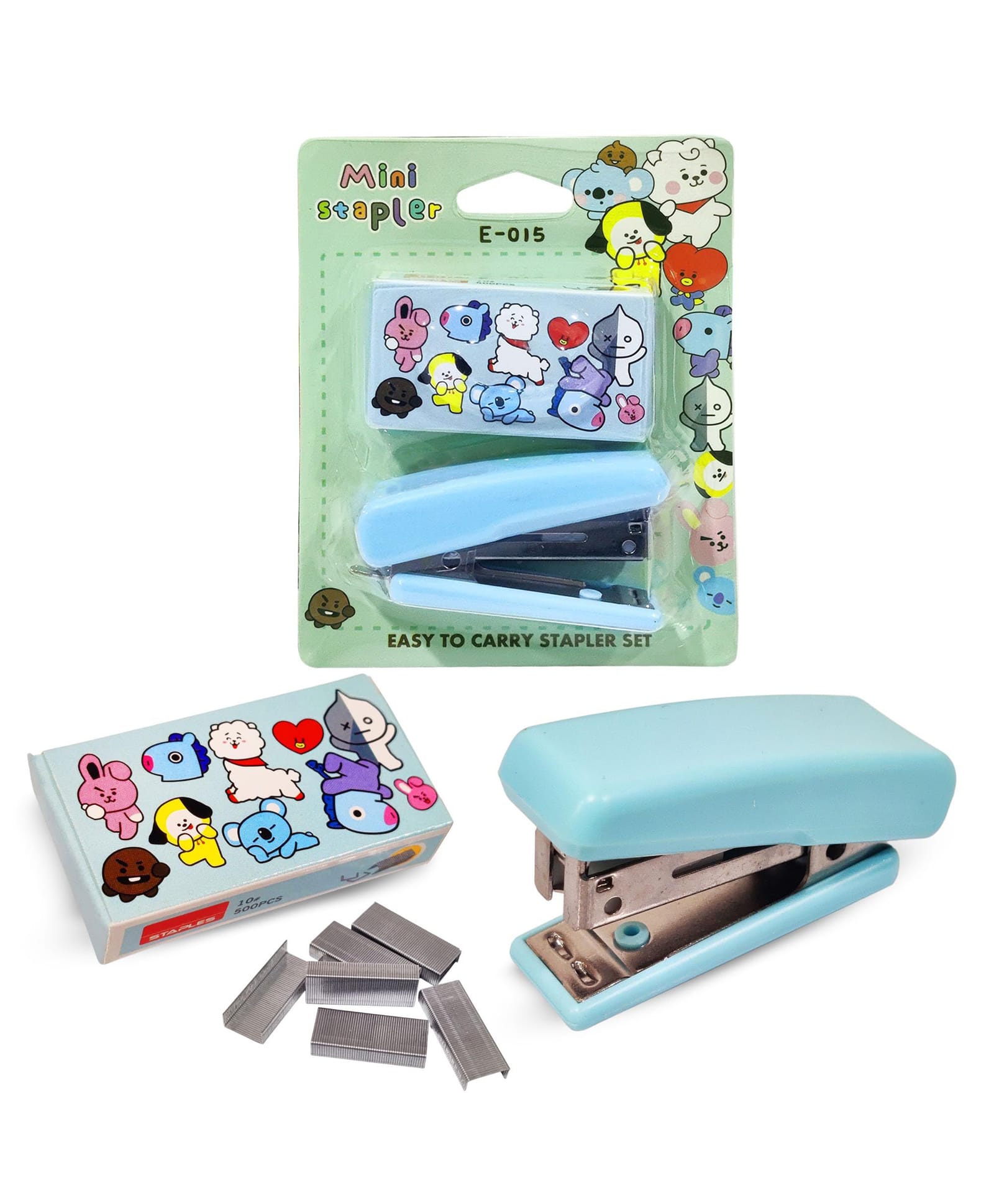 FunBlast Kawaii Mini Stapler with 500 Staples Blister for School, Office - Pack of 1 (Blue)-image-16