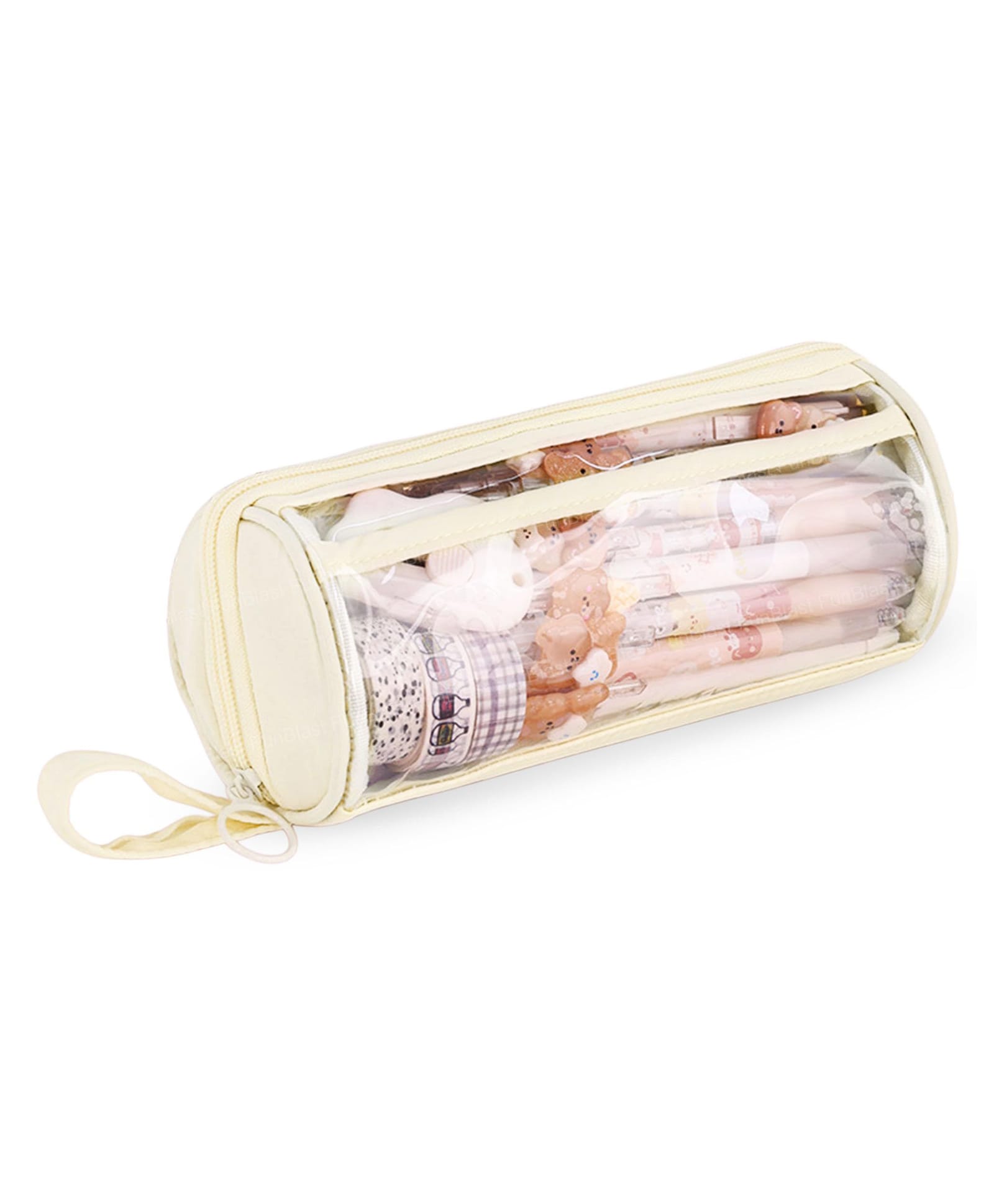 FunBlast Large Capacity Pencil Pouch with Zipper Closure for Kids - Pack of 1 (Beige)-picture-42