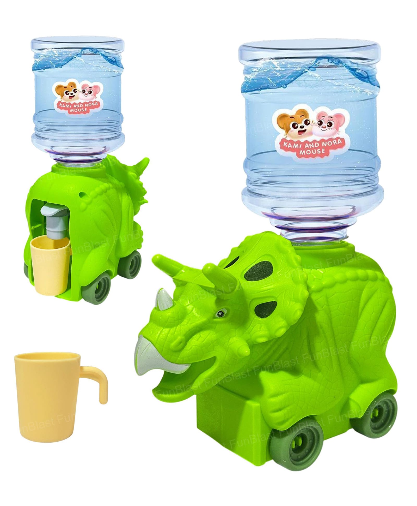 FunBlast Cute Mini Water Dispenser Toy with Wheels for Kids Multicolor-picture-2