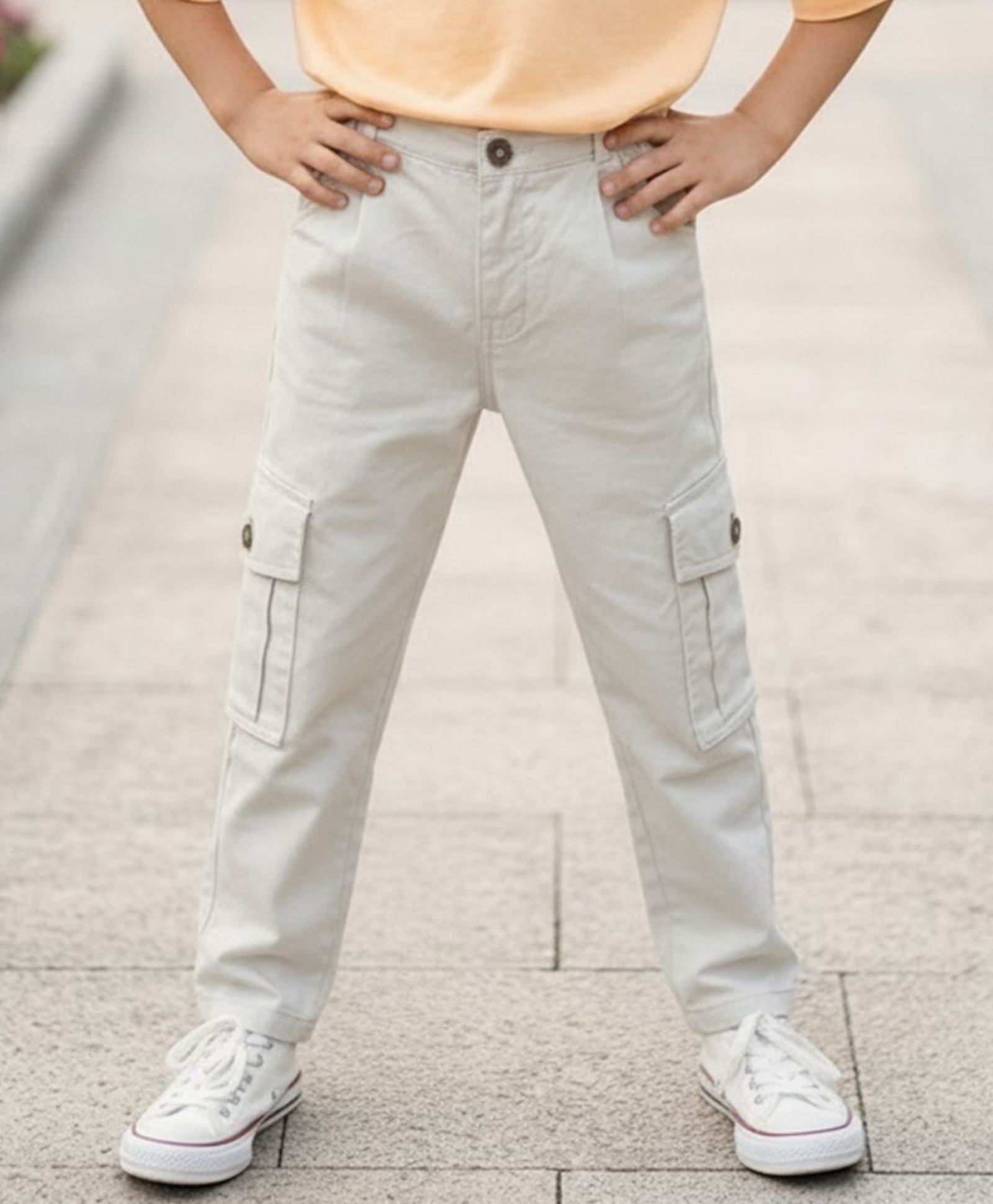 Cutiekins Cotton Woven Solid Cargo Pants - Grey-picture-18