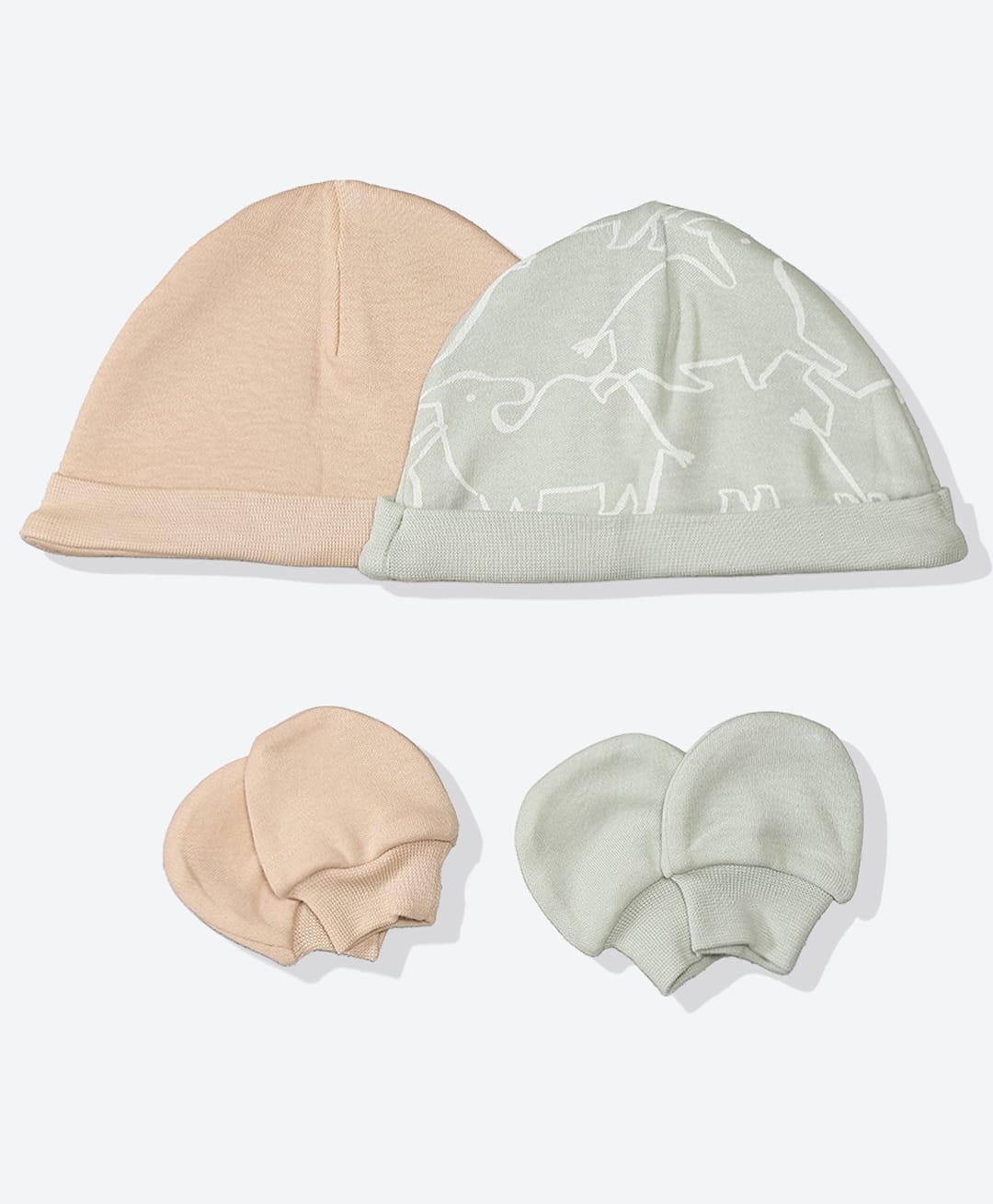 Mothercare 100% Cotton Woven Hats & Mittens with Animal Print Pack of 2 in Pink Diameter 8.5 cm-picture-14