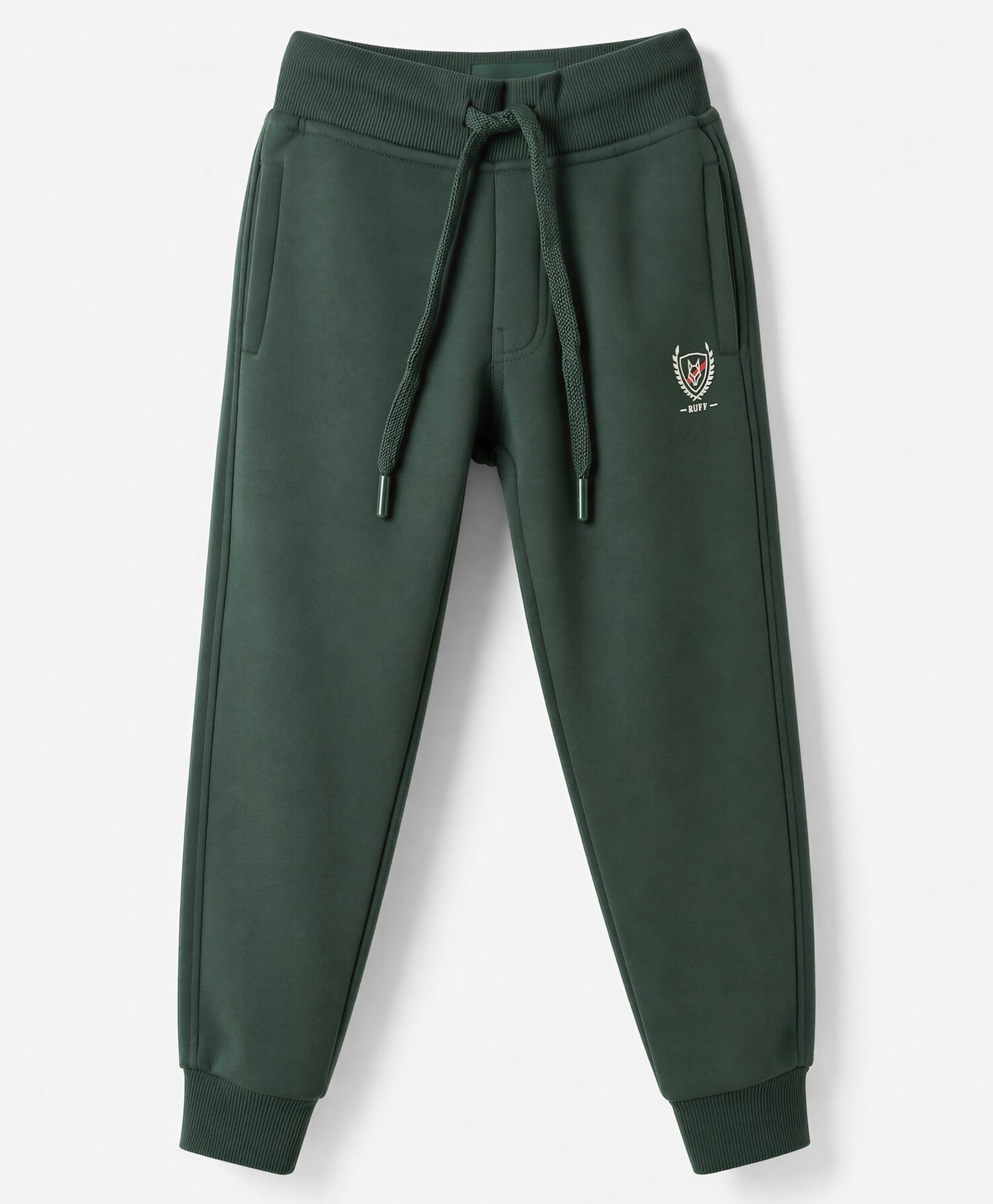 Ruff Interlock Knit Full Length Lounge Pant With Patch - Dark Green-picture-24