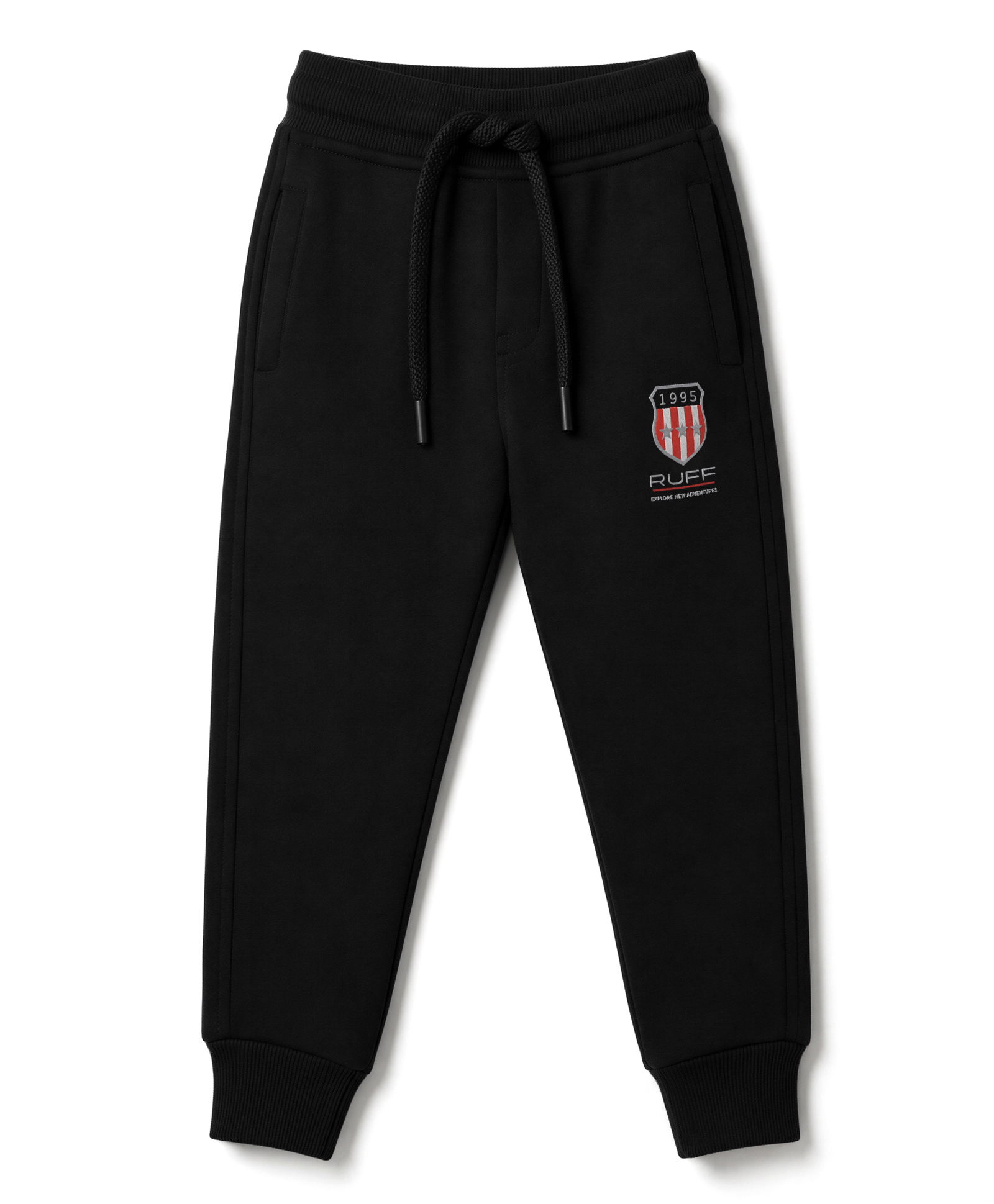 Ruff Interlock Knit Full Length Lounge Pant With Patch - Black-picture-18