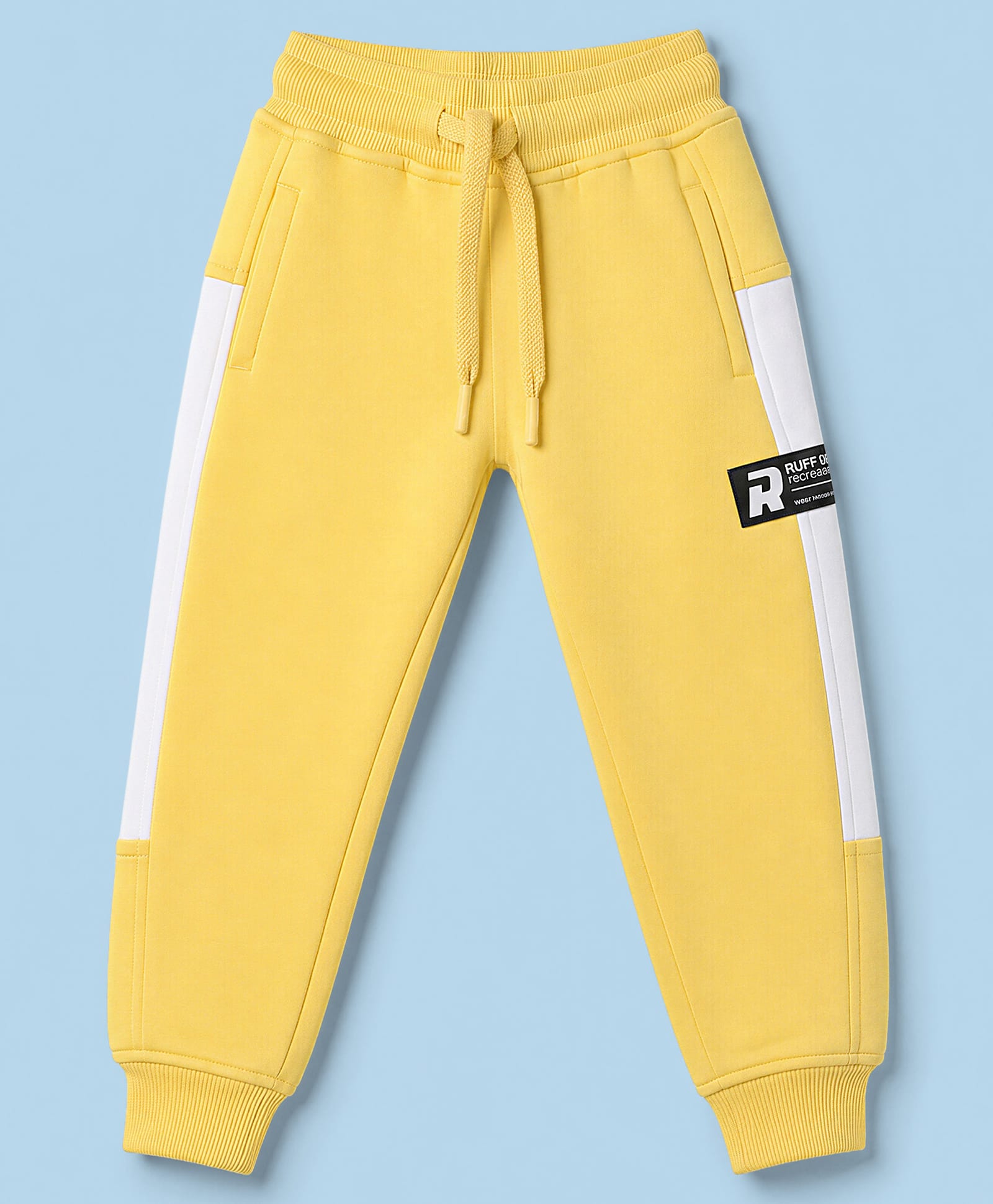 Ruff Interlock Knit Fleece Full Length Lounge Pants - Light Yellow-picture-18