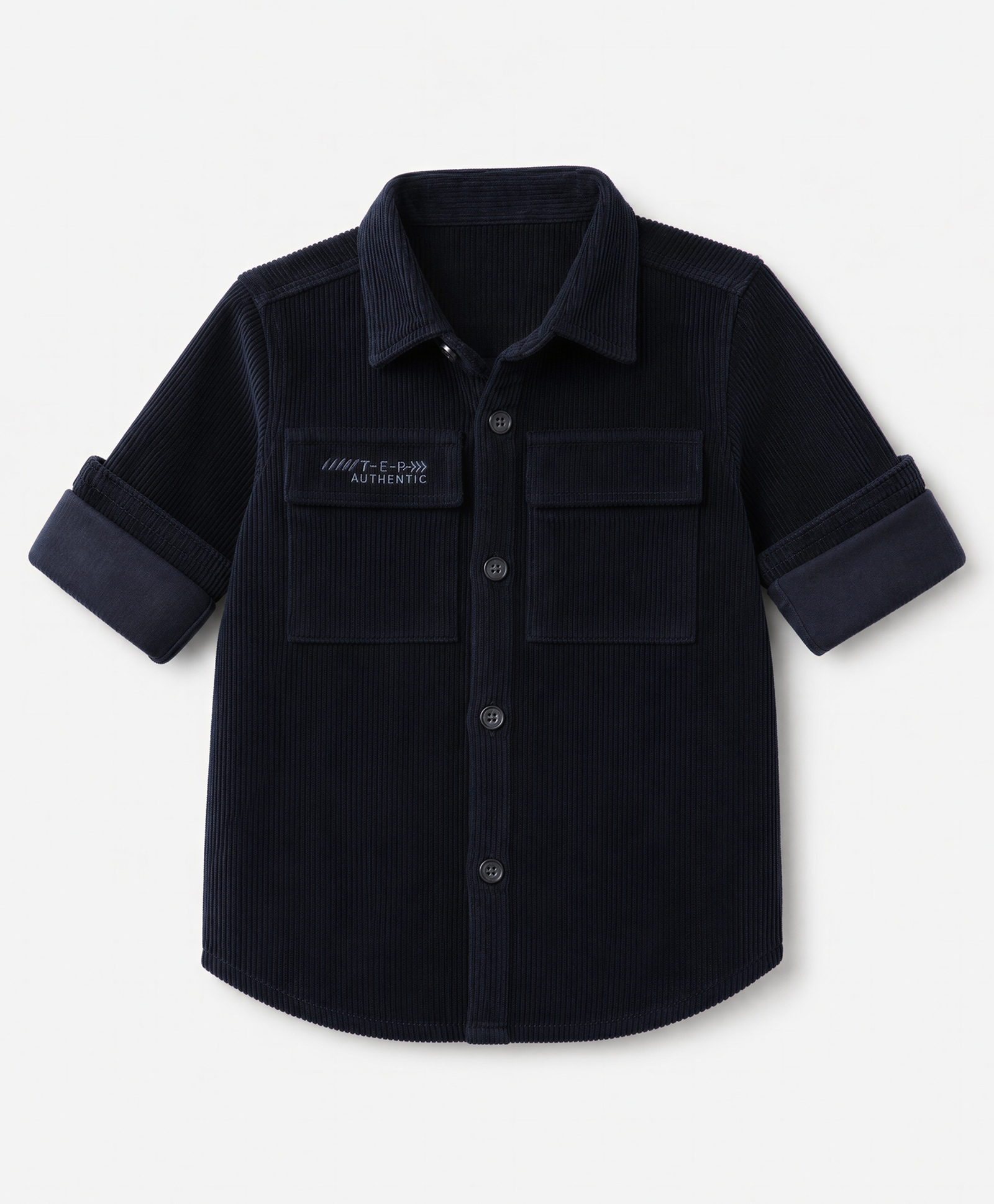 Ruff Tweed Woven Shacket Shirt with Full Sleeves and Authentic Print - Navy Blue-picture-15