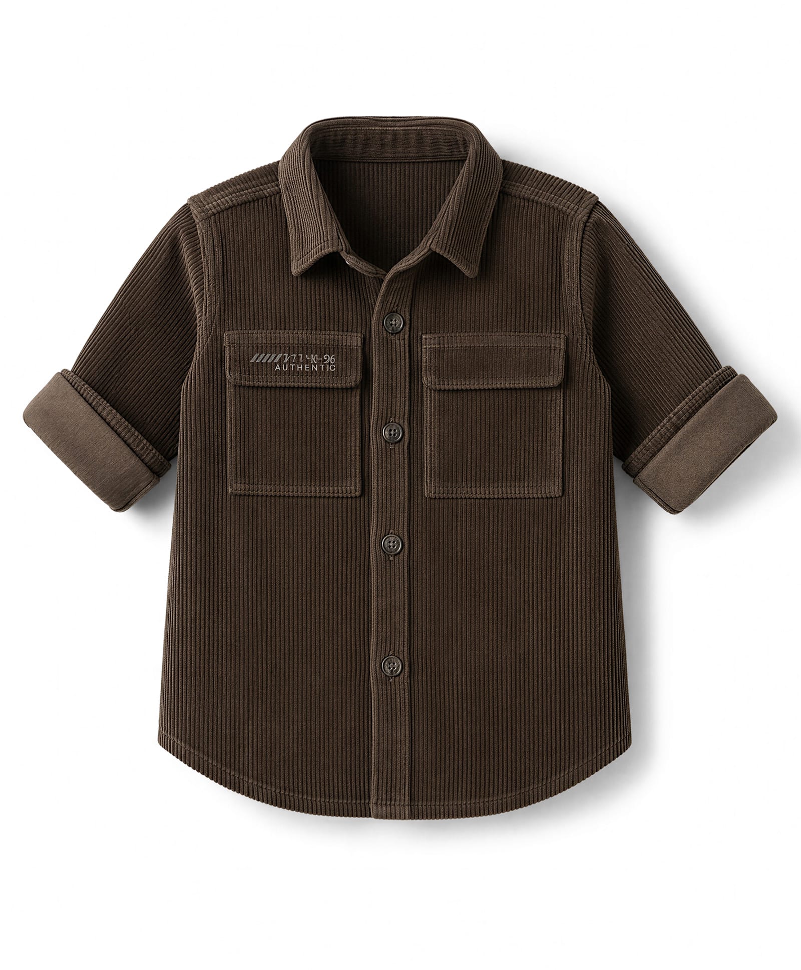 Ruff Tweed Woven Shacket Shirt with Full Sleeves and Authentic Print - Olive Green-picture-36