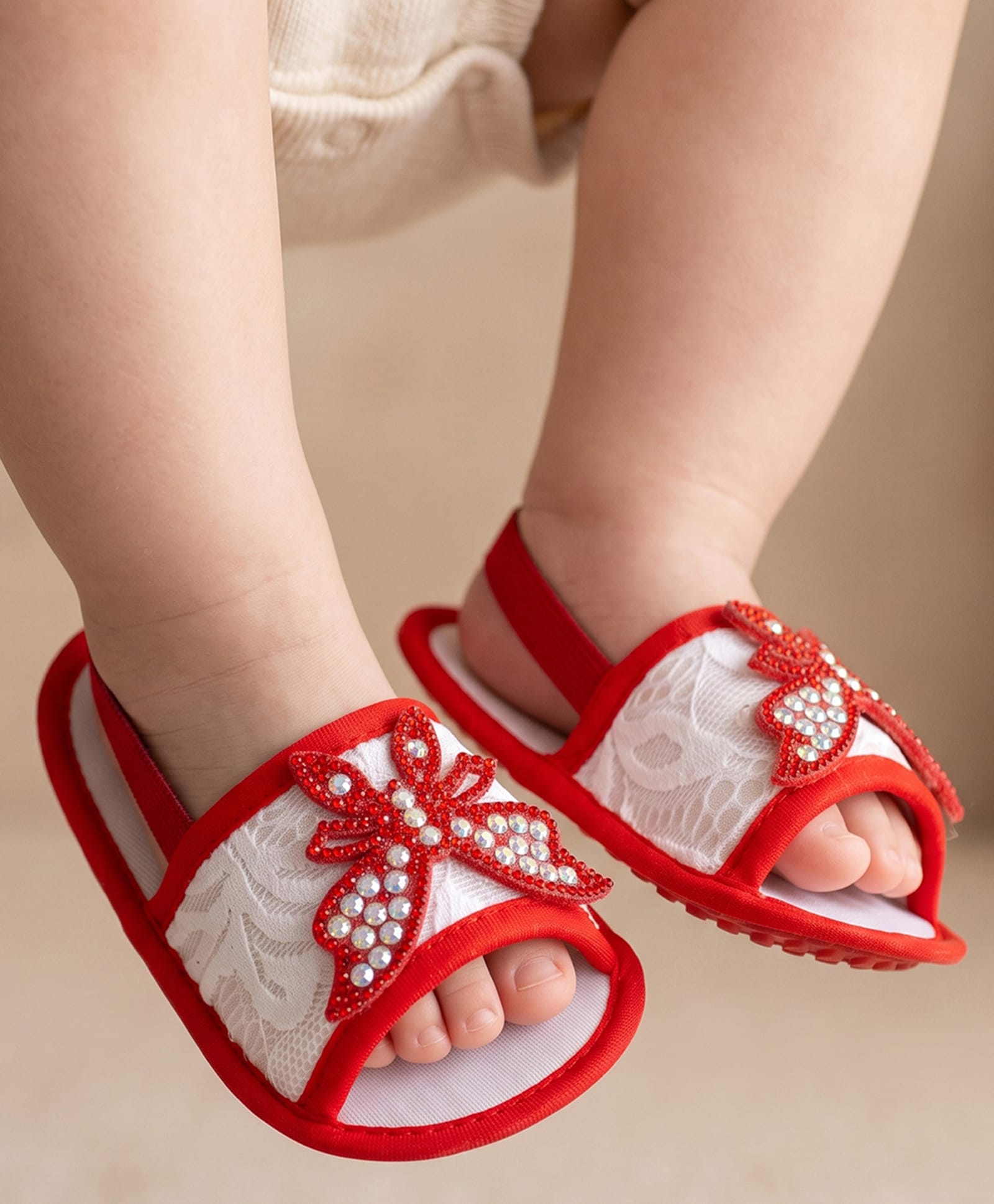 Coco Candy Stones Embellished Butterfly Applique Detailed Booties With Backstrap - Pink-picture-24