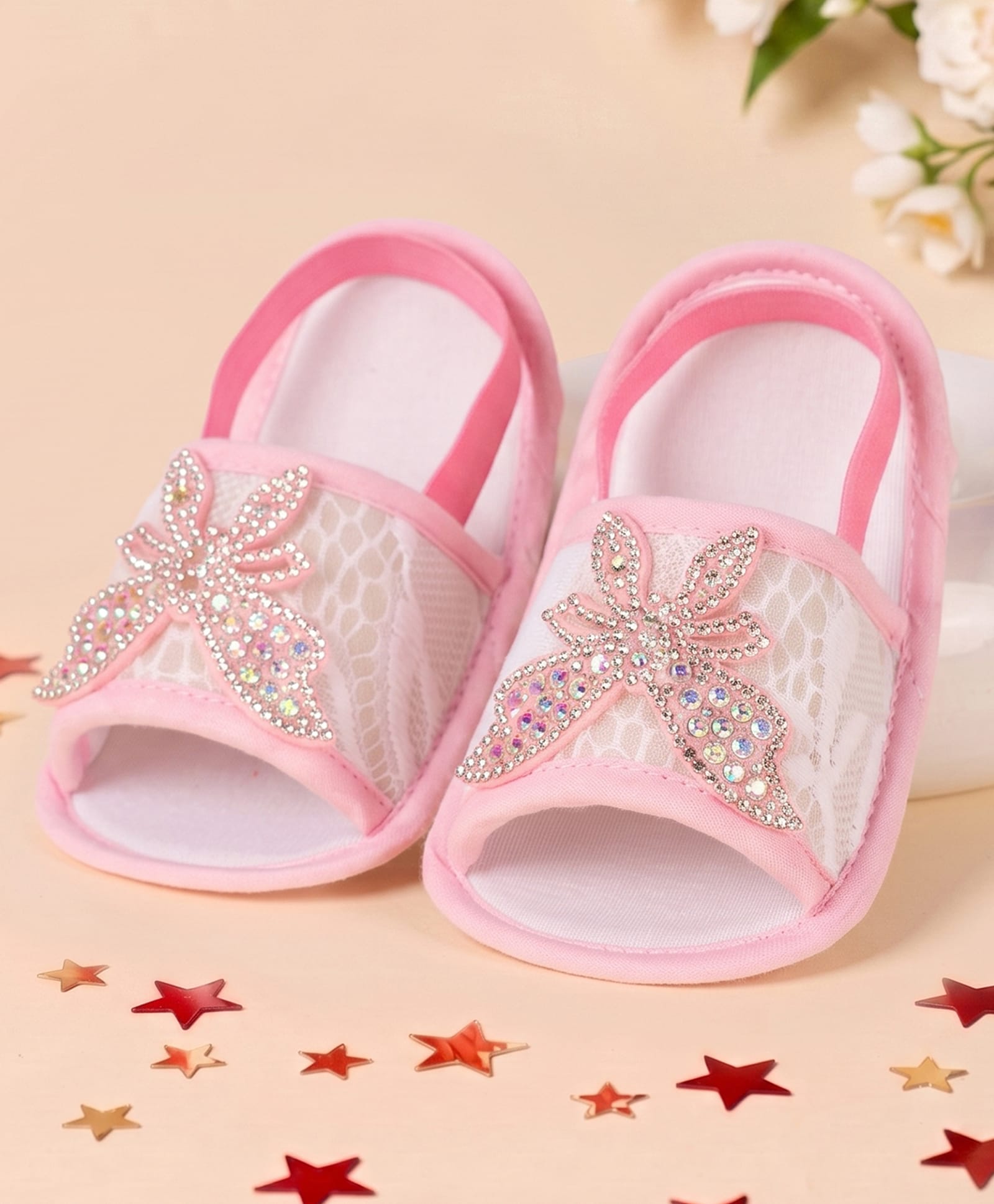 Coco Candy Stones Embellished Butterfly Designed Booties - Pink-picture-18