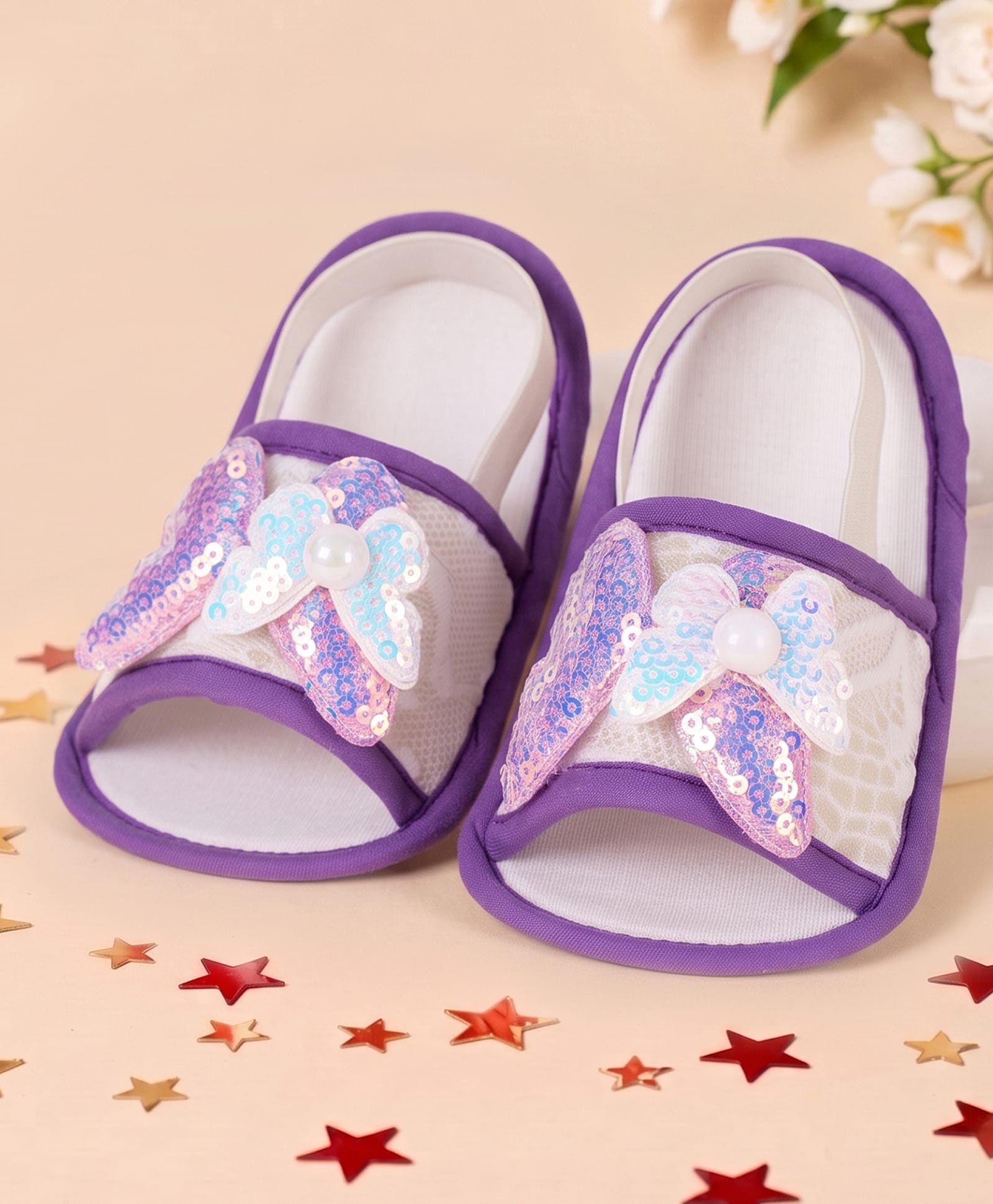 Coco Candy Sequins Embellished Butterfly Applique Detailed Booties - Purple-picture-23