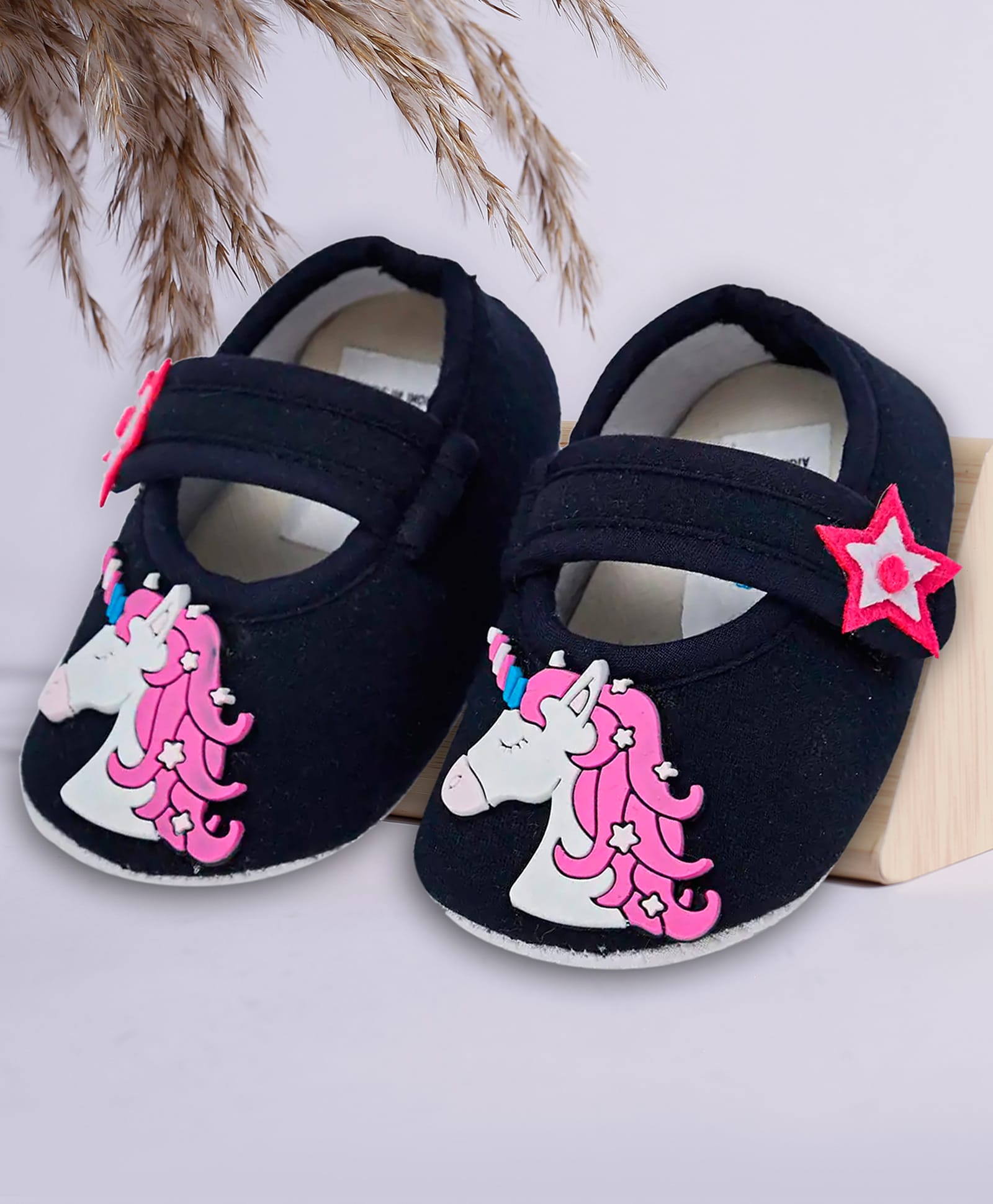Coco Candy Unicorn Applique Detailed Velcro Closure Booties - Blue-picture-12