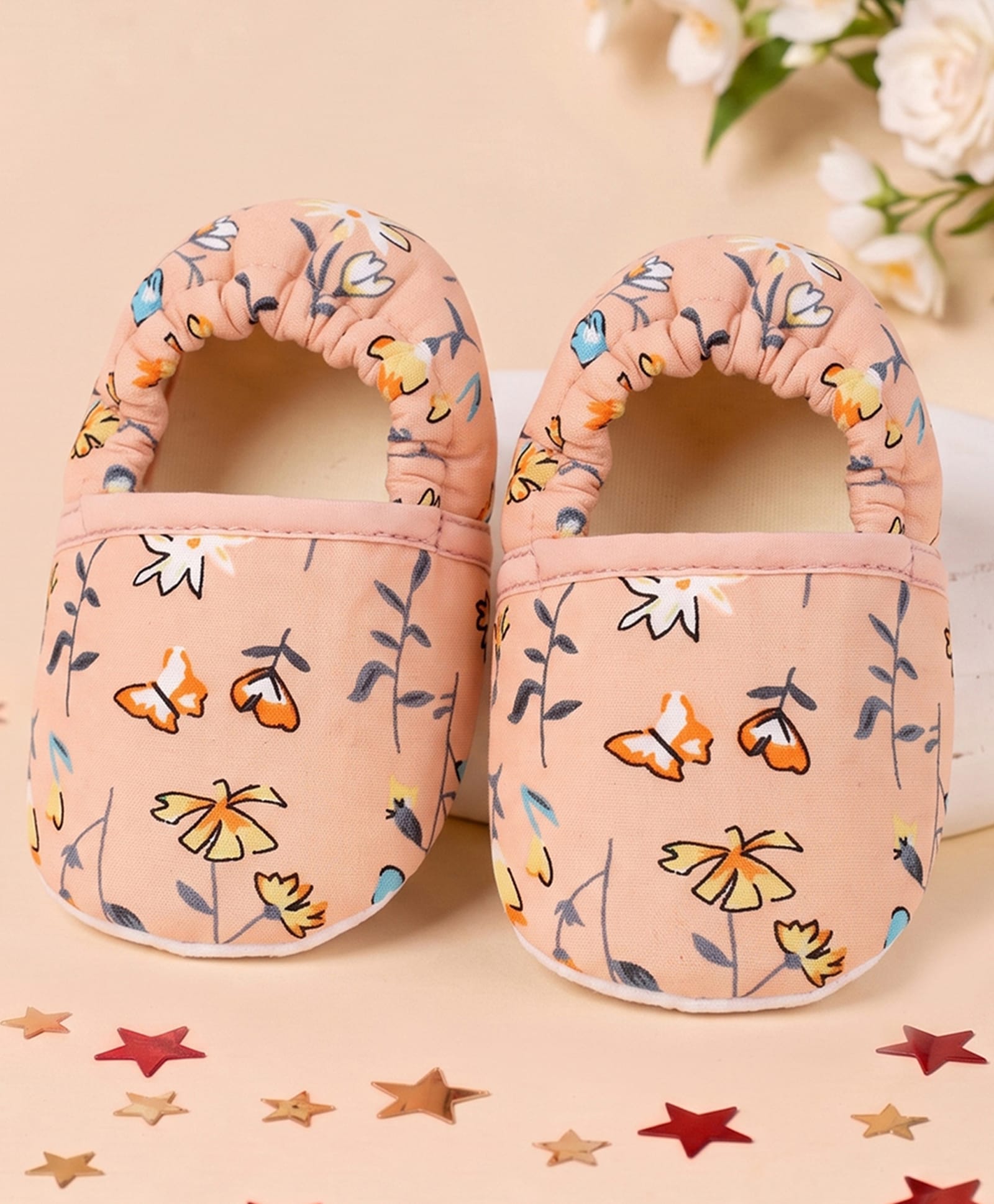 Coco Candy Floral Designed Booties - Peach-picture-20