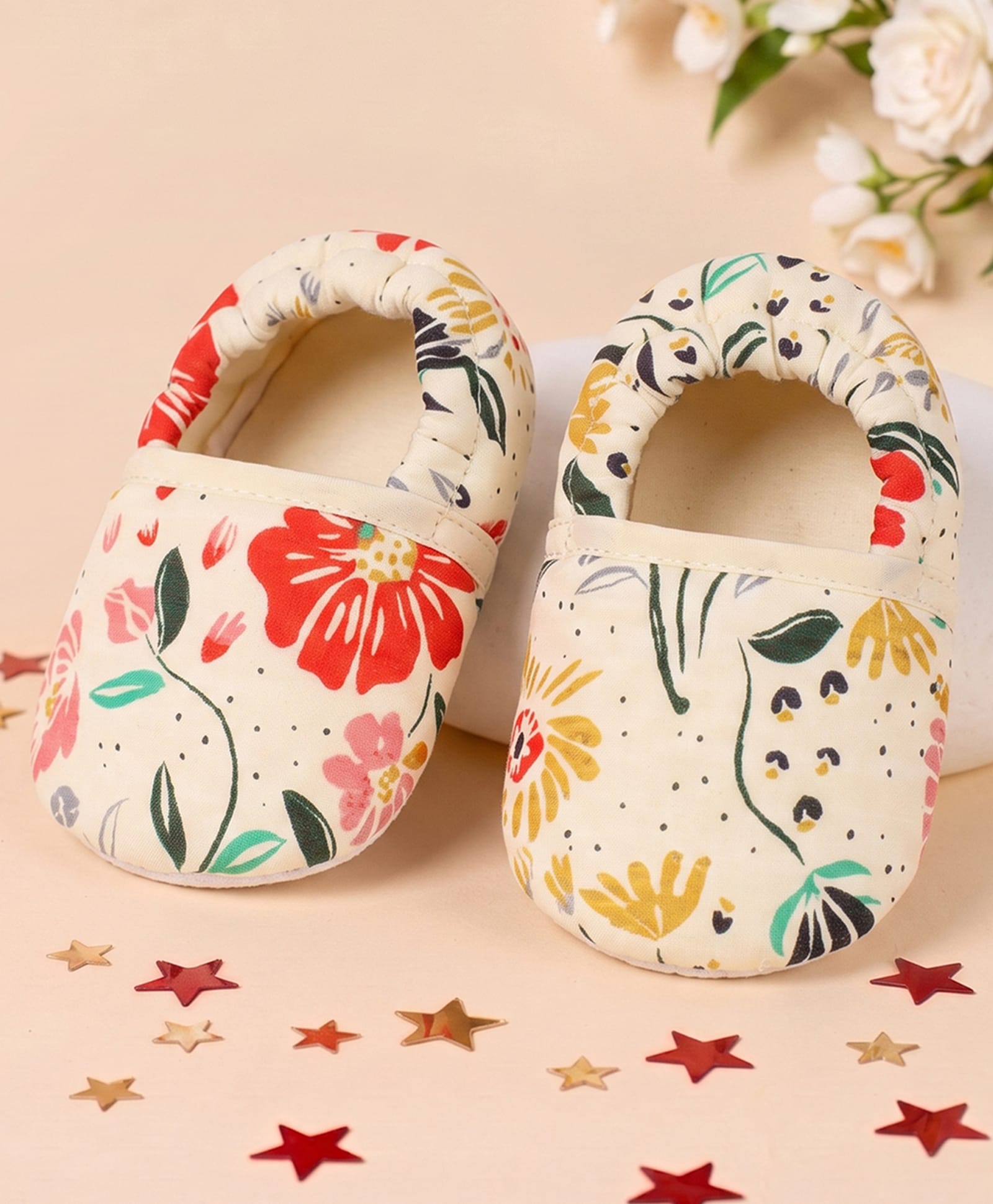 Coco Candy Floral Designed Booties - White-picture-26