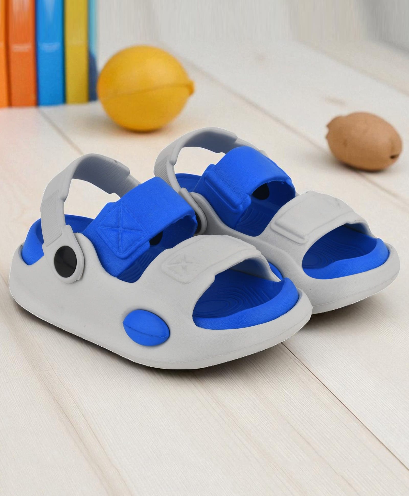 Trump Colour Block Back Strap Sandals- Blue-image-9