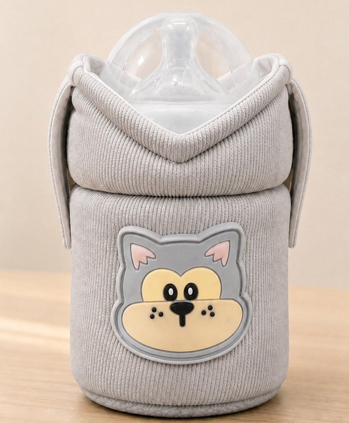 THE LITTLE LOOKERS Baby Bottle Cover Sleeve Water Resistant with Handles Fits Philips Avent Wide Neck 125ml/4oz|Grey