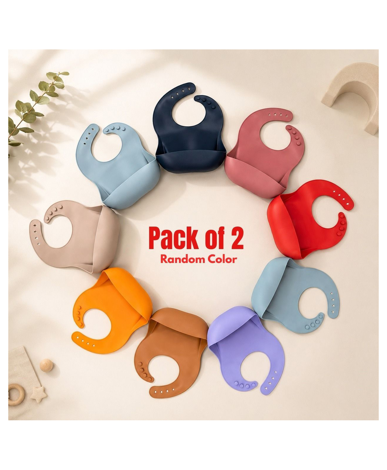 Little Lookers Silicone Baby Feeding Bibs | Waterproof | Adjustable Neck Strap | Soft Food Catcher Pocket | Reusable, Washable & Easy Clean | For Babies, Toddlers & Kids| Pack of 2_Multicolor-image-6