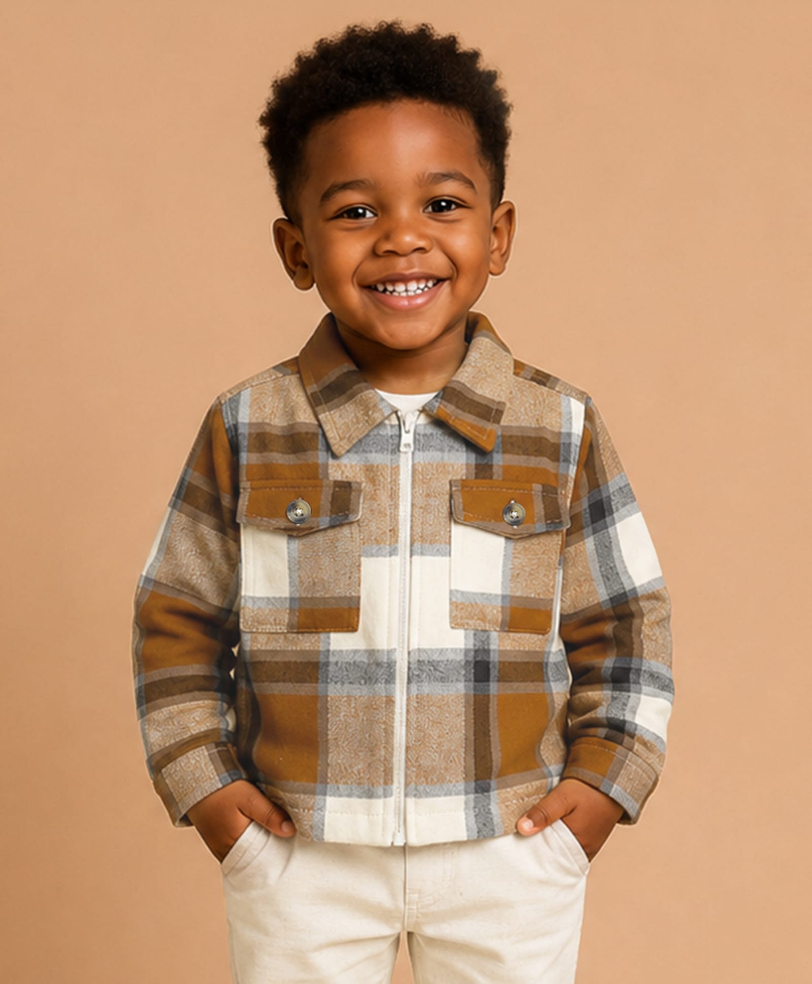 Mi Arcus Knit Full Sleeves Checked Shirt - Brown-picture-11