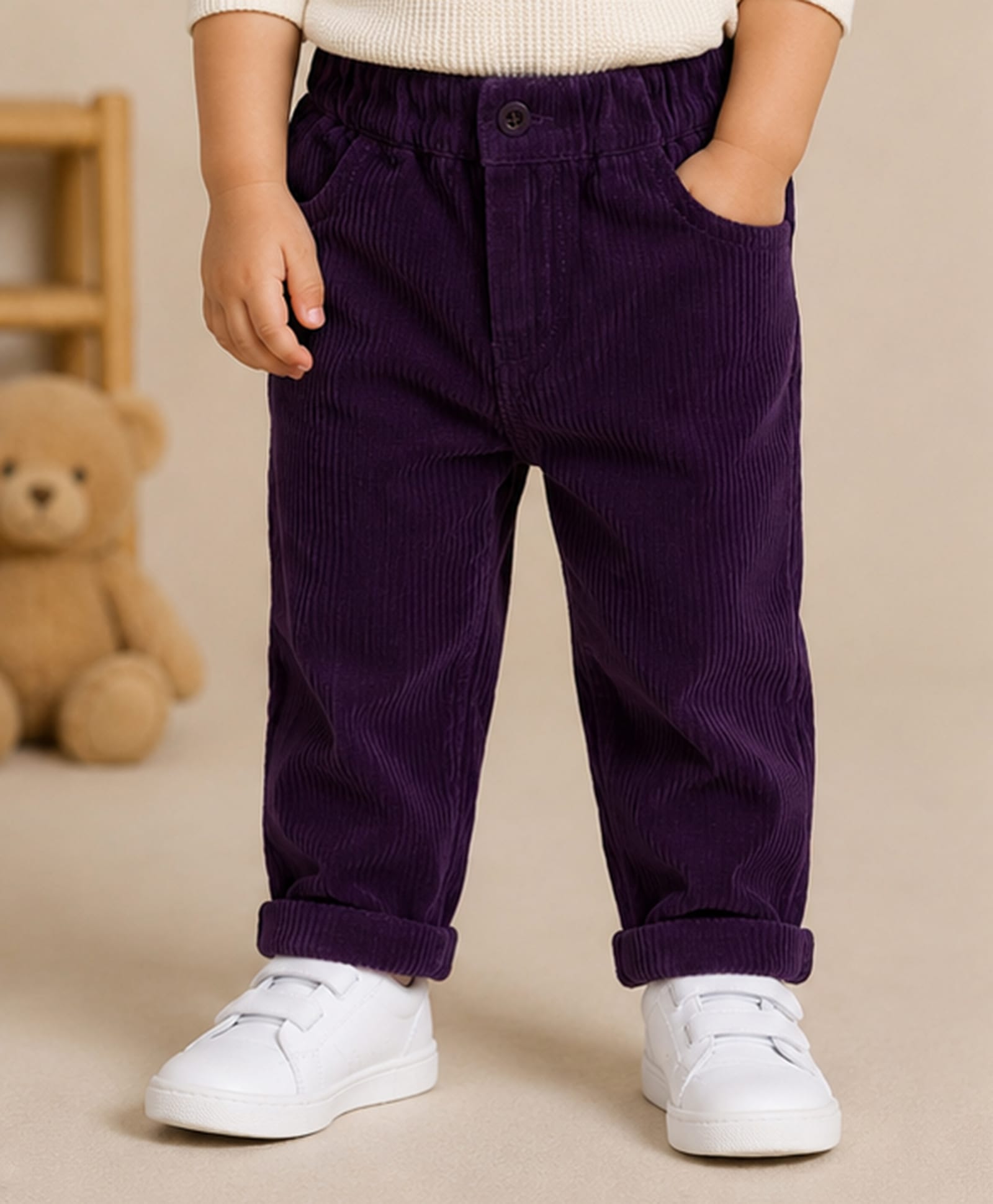 Mi Arcus Cotton Knit Solid Trouser - Wine-picture-25