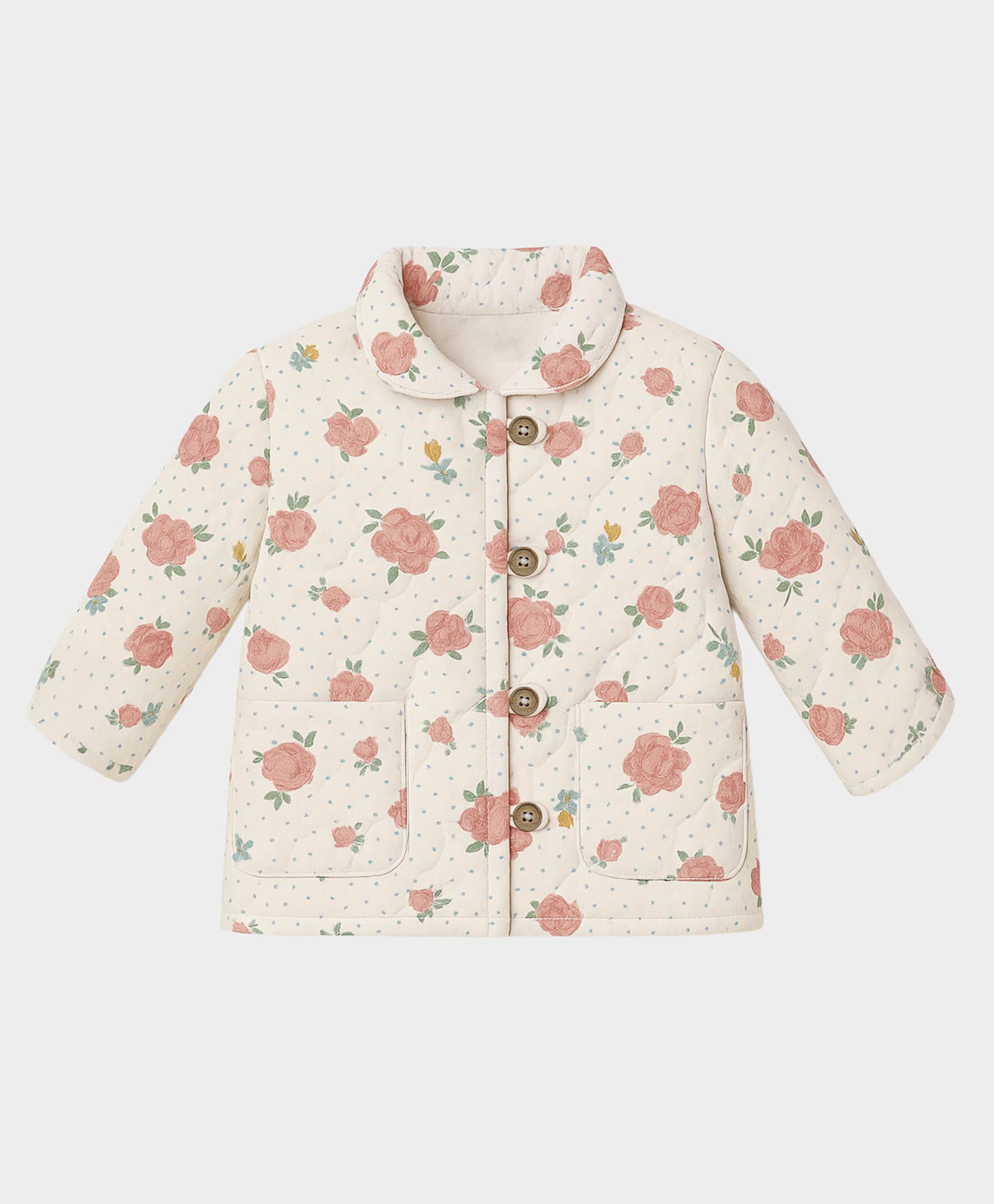 Mi Arcus Cotton Knit Full Sleeves Floral Printed Jacket - Multi Colour-image-4