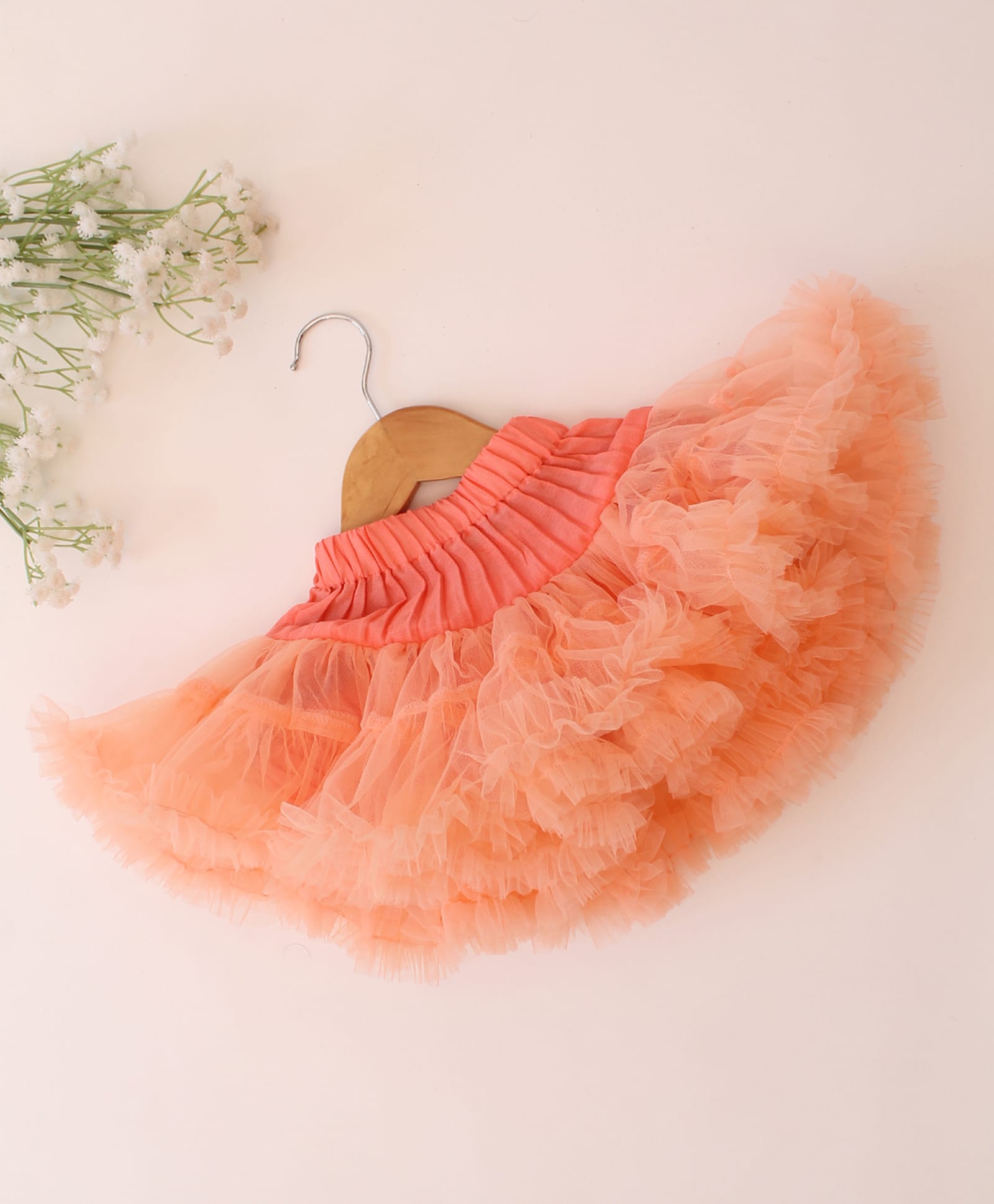 Qvink Net Woven Ruffle Detailed Skirt - Orange-picture-6