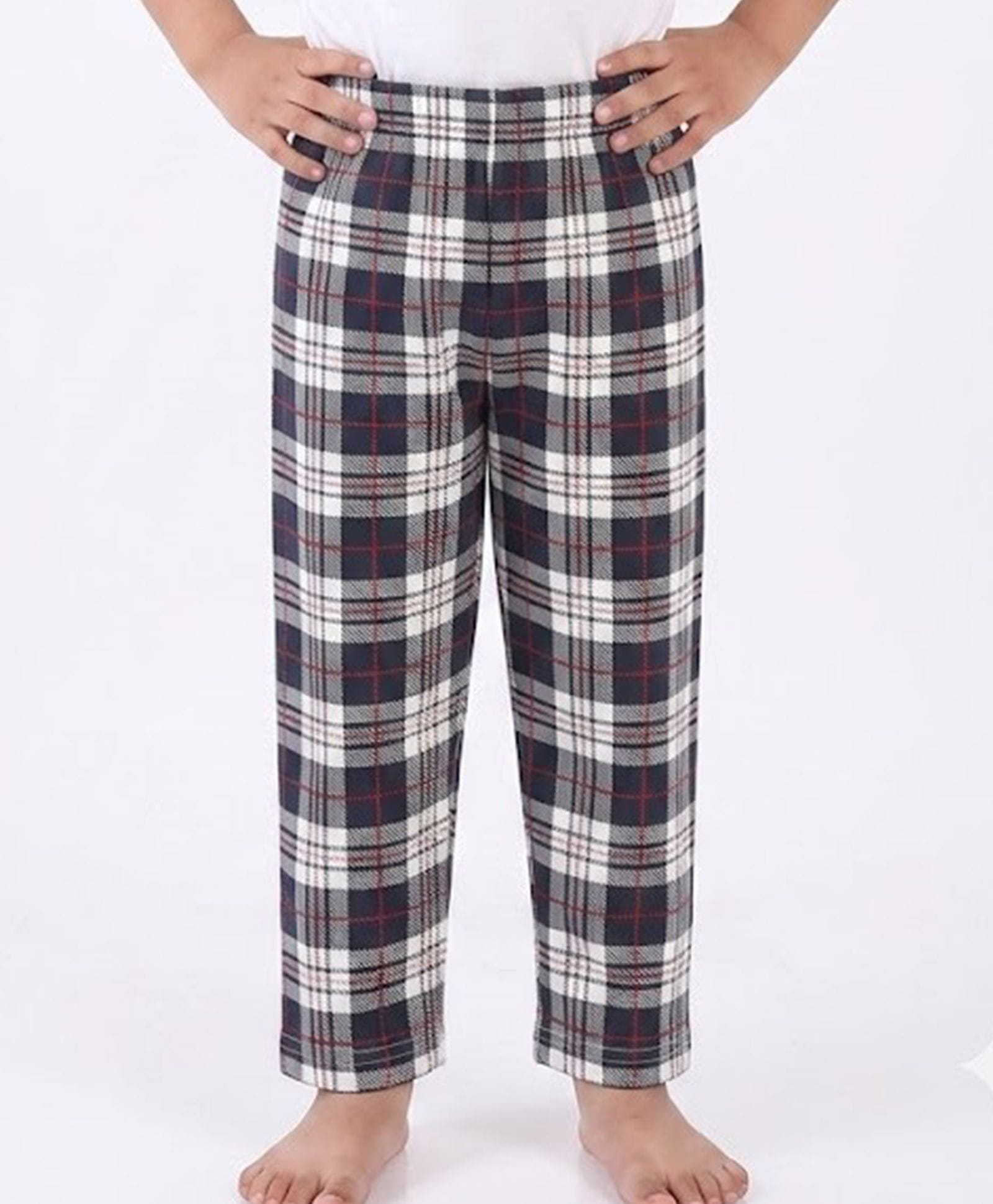Nite Flite Cotton Knit Checked Pajama - Black & Red-picture-18