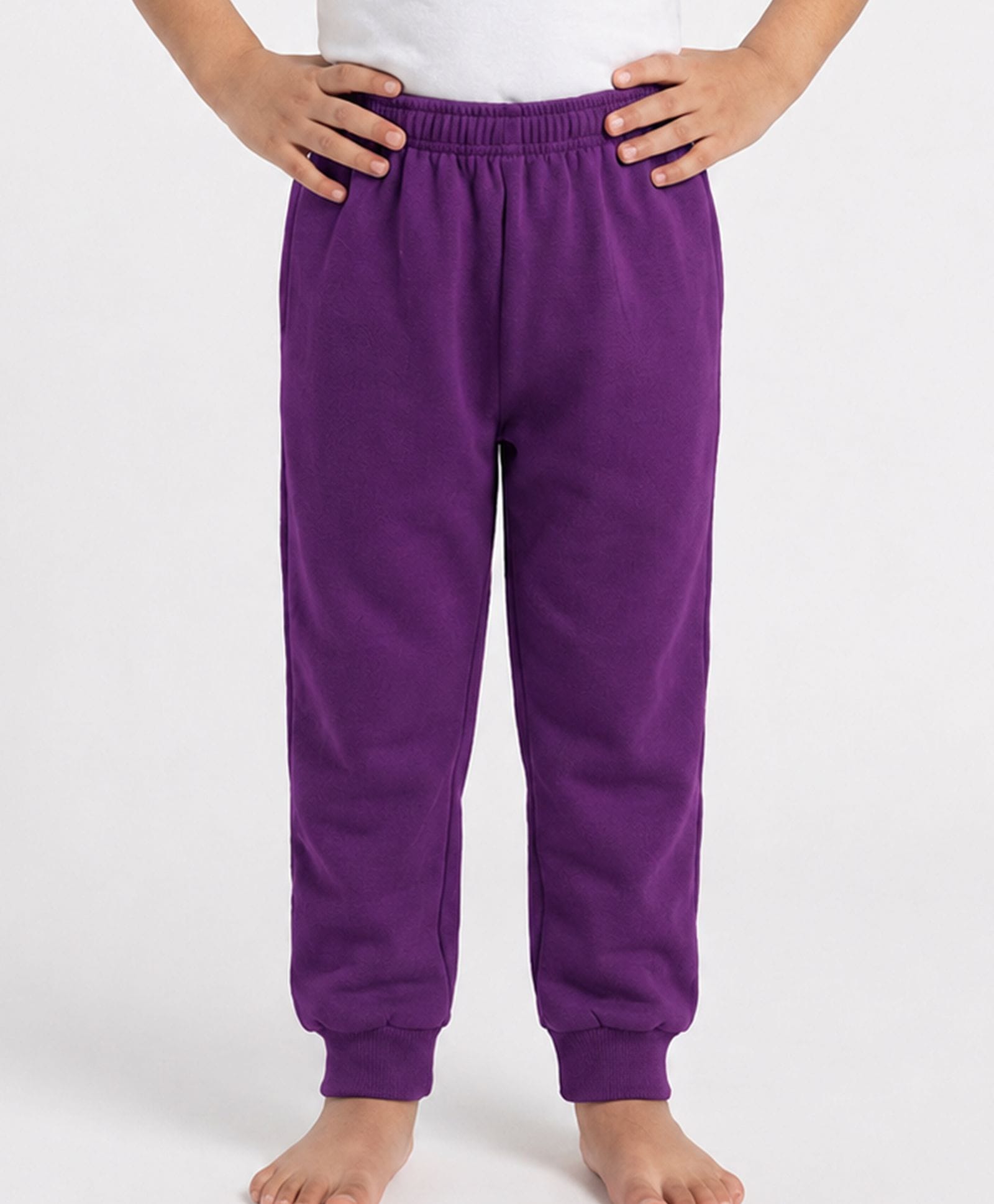 Nite Flite Cotton Knit Solid Joggers - Purple-picture-30