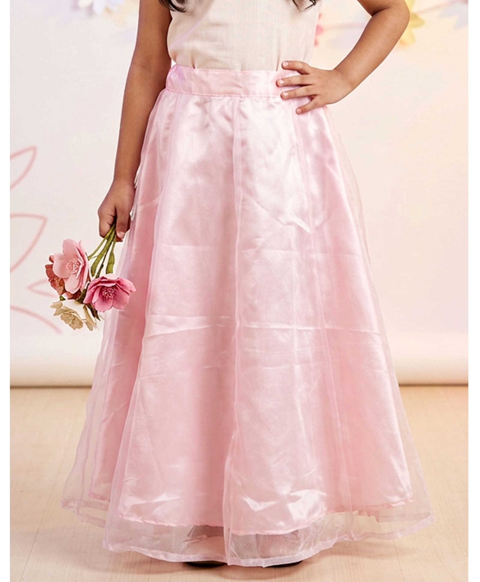 Kiddopanti Woven Solid Skirt - Baby Pink-image-47