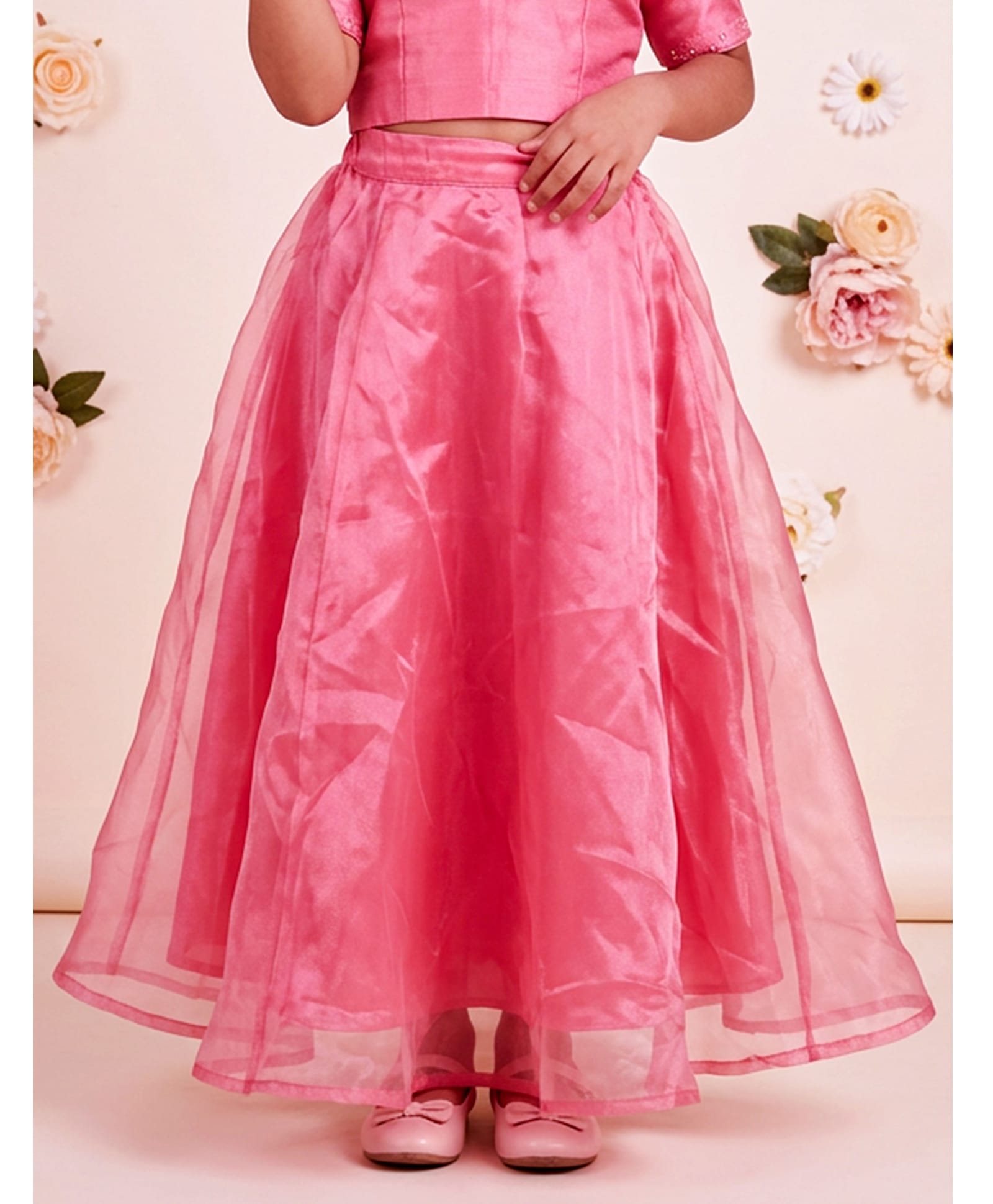 Kiddopanti Woven Solid Skirt - Candy Pink-picture-14