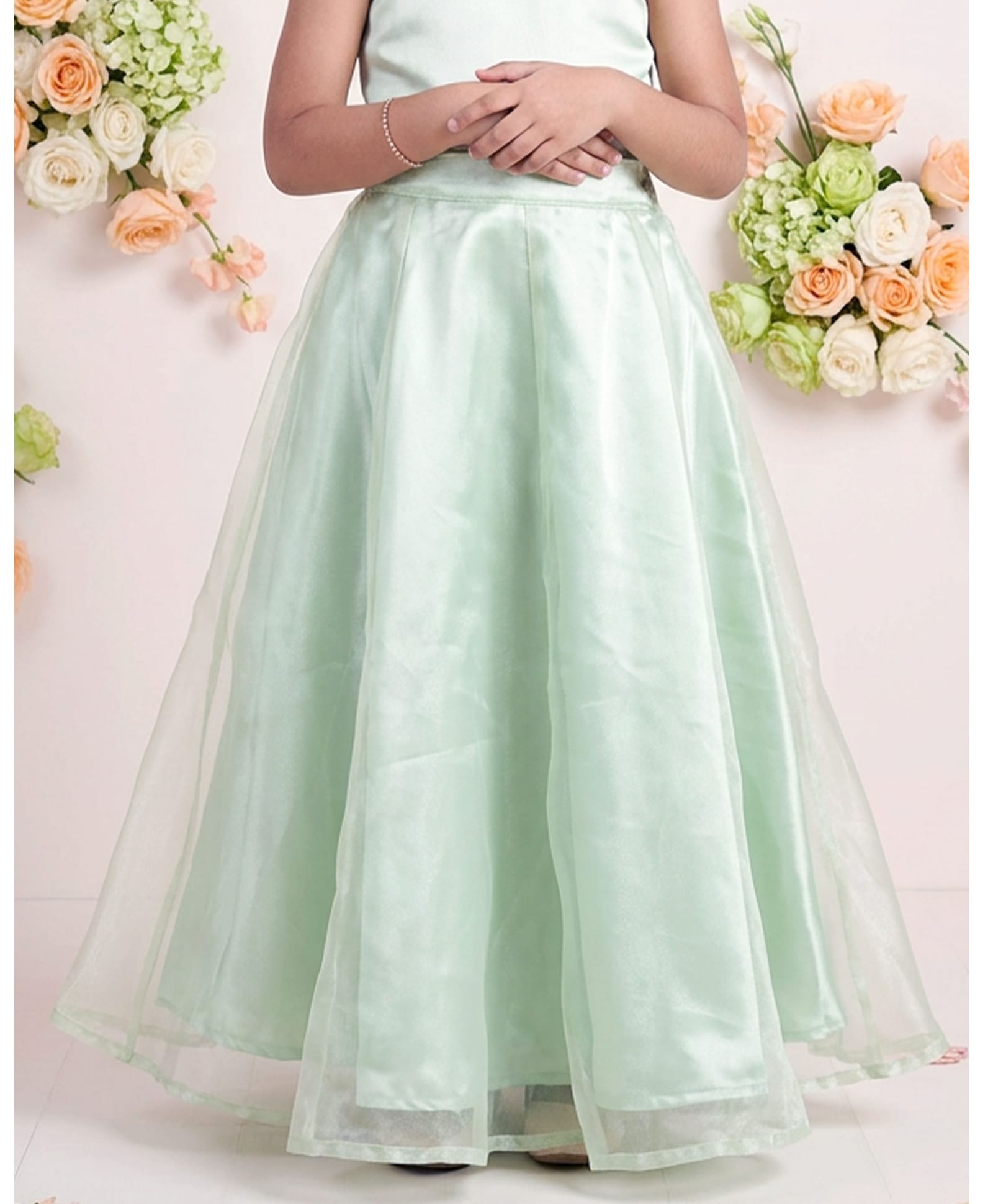 Kiddopanti Woven Solid Skirt - Lime Green-picture-28