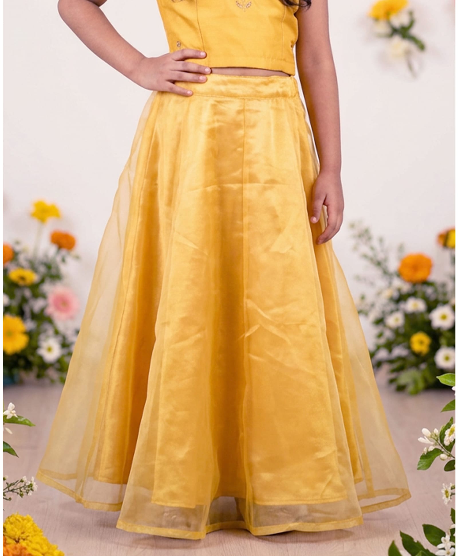 Kiddopanti Woven Solid Skirt - Yellow-image-38