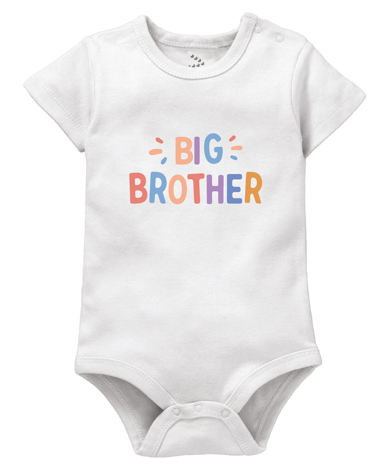 Zeezeezoo 100% Cotton Knit Raksha Bandhan Theme Half Sleeves Big Brother Text Printed Onesie - White-picture-21