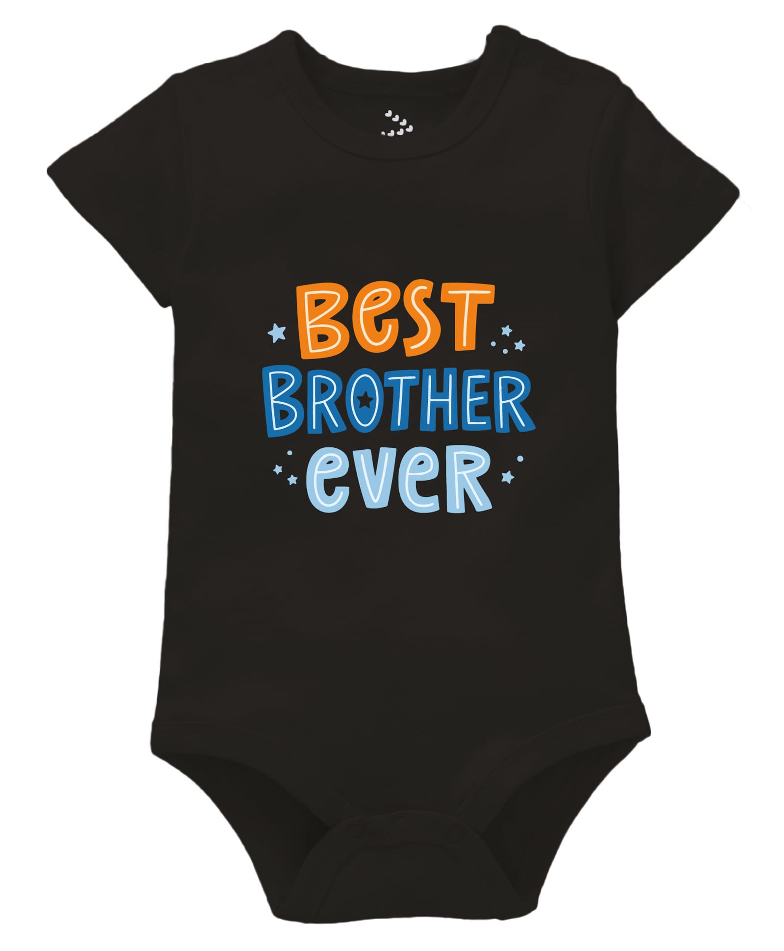 Zeezeezoo 100% Cotton Knit Raksha Bandhan Theme Half Sleeves Best Brother Ever Text Printed Onesie - Black-picture-48