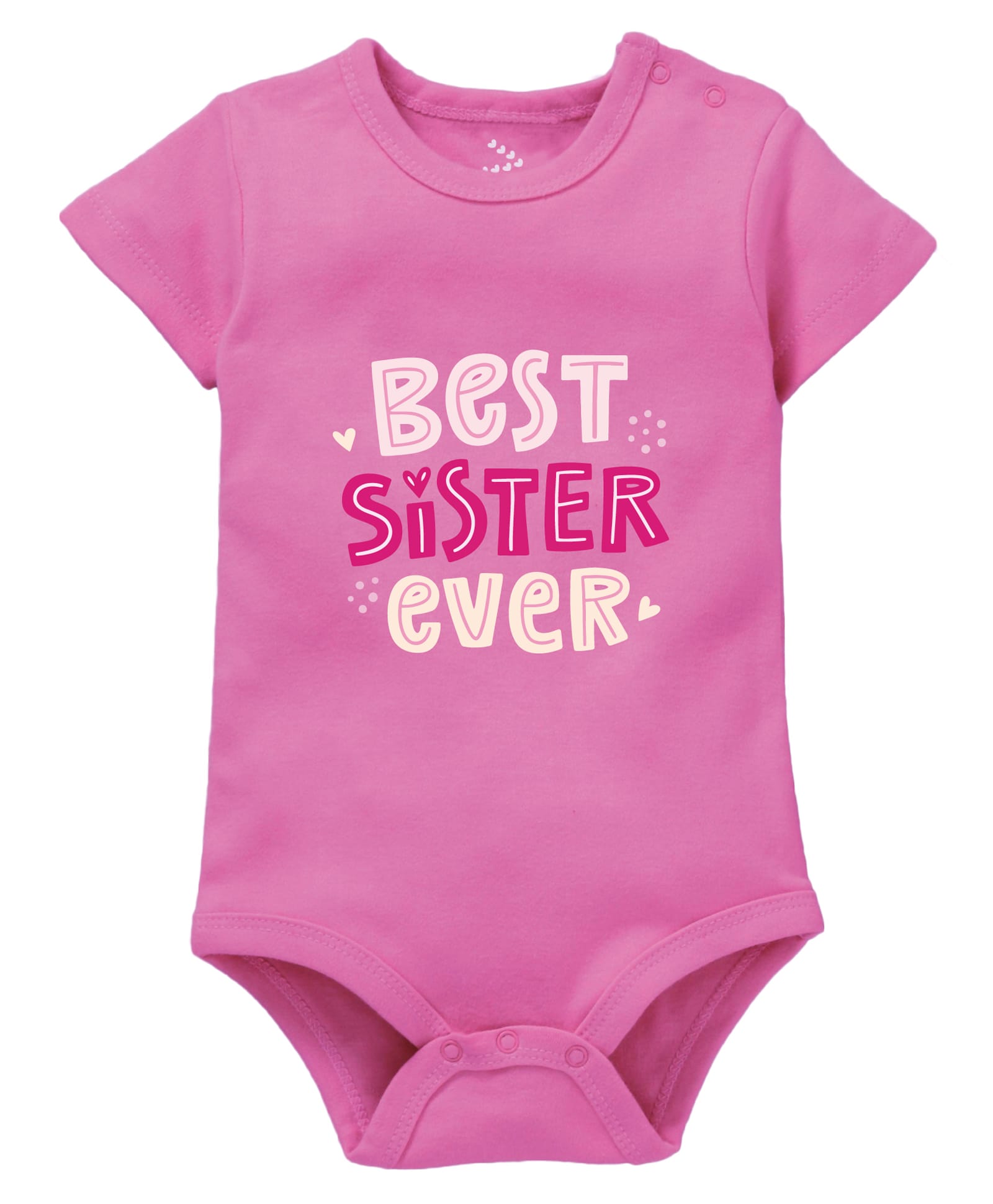 Zeezeezoo 100% Cotton Knit Raksha Bandhan Theme Half Sleeves Best Sister Ever Text Printed Onesie - Pink-picture-46