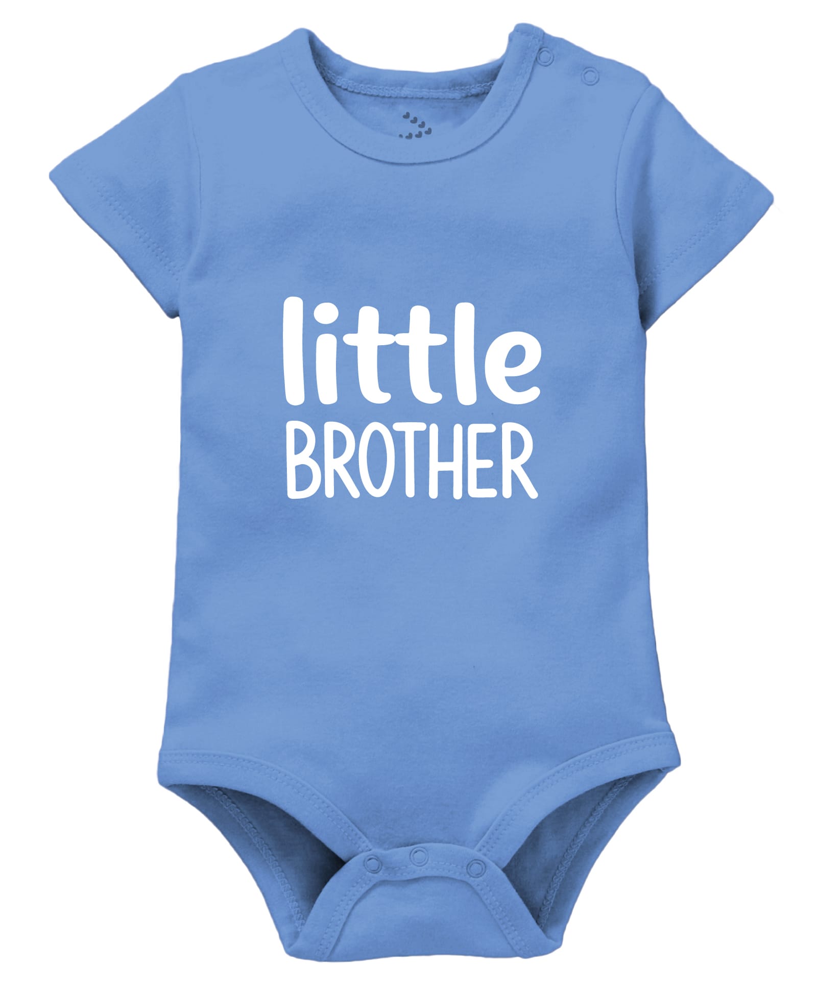 Zeezeezoo 100% Cotton Knit Raksha Bandhan Theme Half Sleeves Little Brother Text Printed Onesie - Blue-picture-0