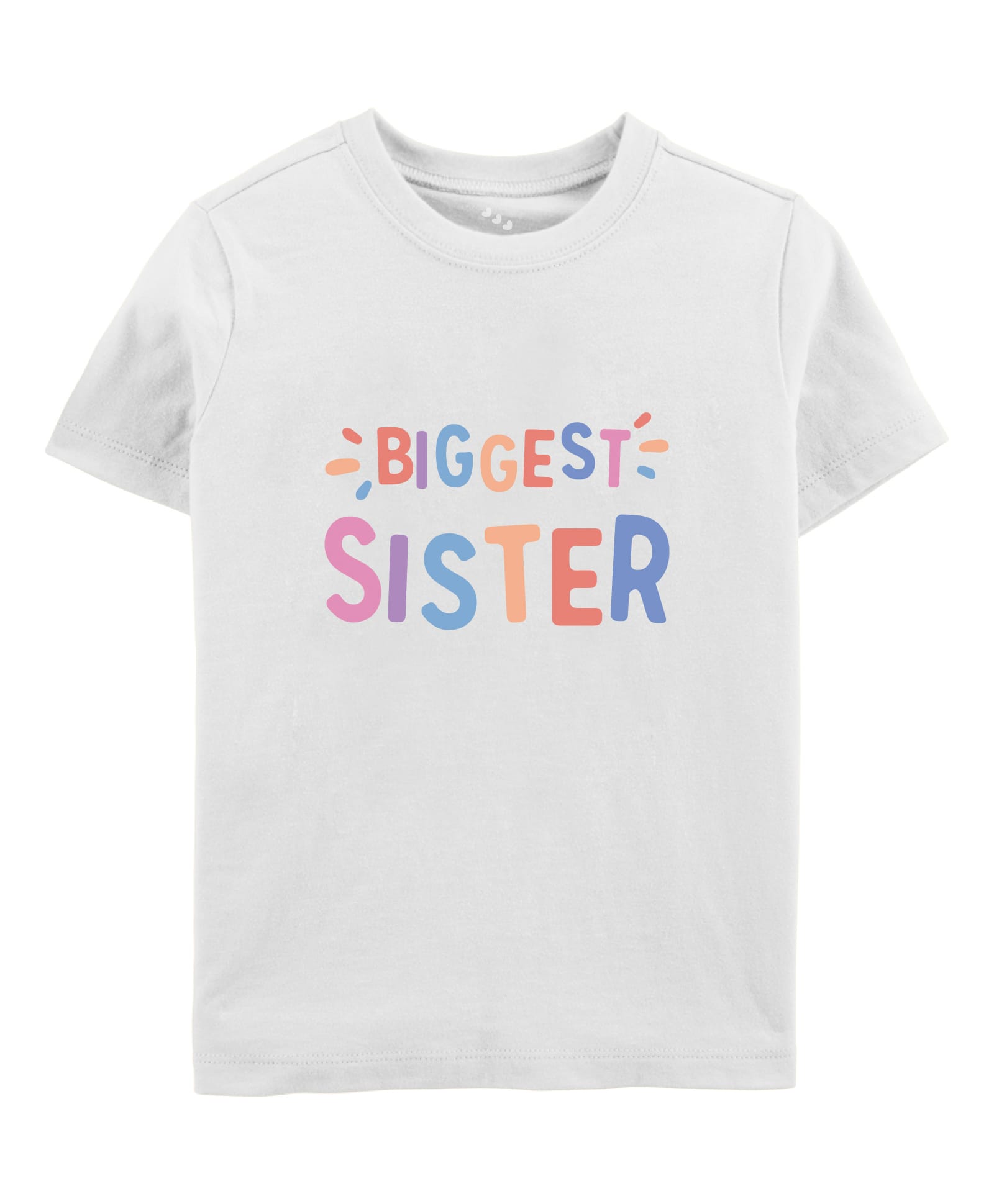 Zeezeezoo 100% Cotton Knit Raksha Bandhan Theme Half Sleeves Biggest Sister Text Printed Tee - White-picture-6