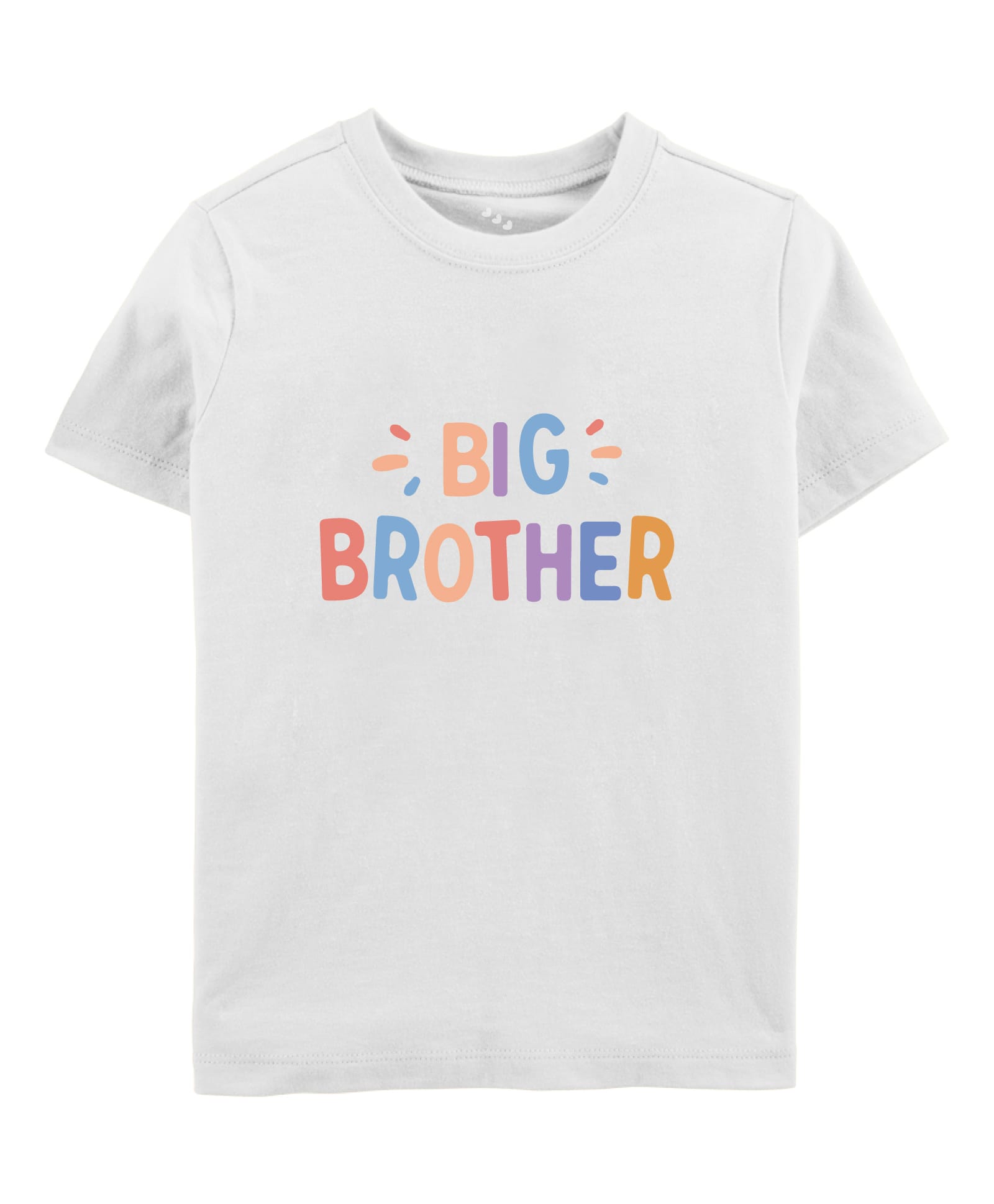 Zeezeezoo 100% Cotton Knit Raksha Bandhan Theme Half Sleeves Big Brother Text Printed Tee - White-picture-16