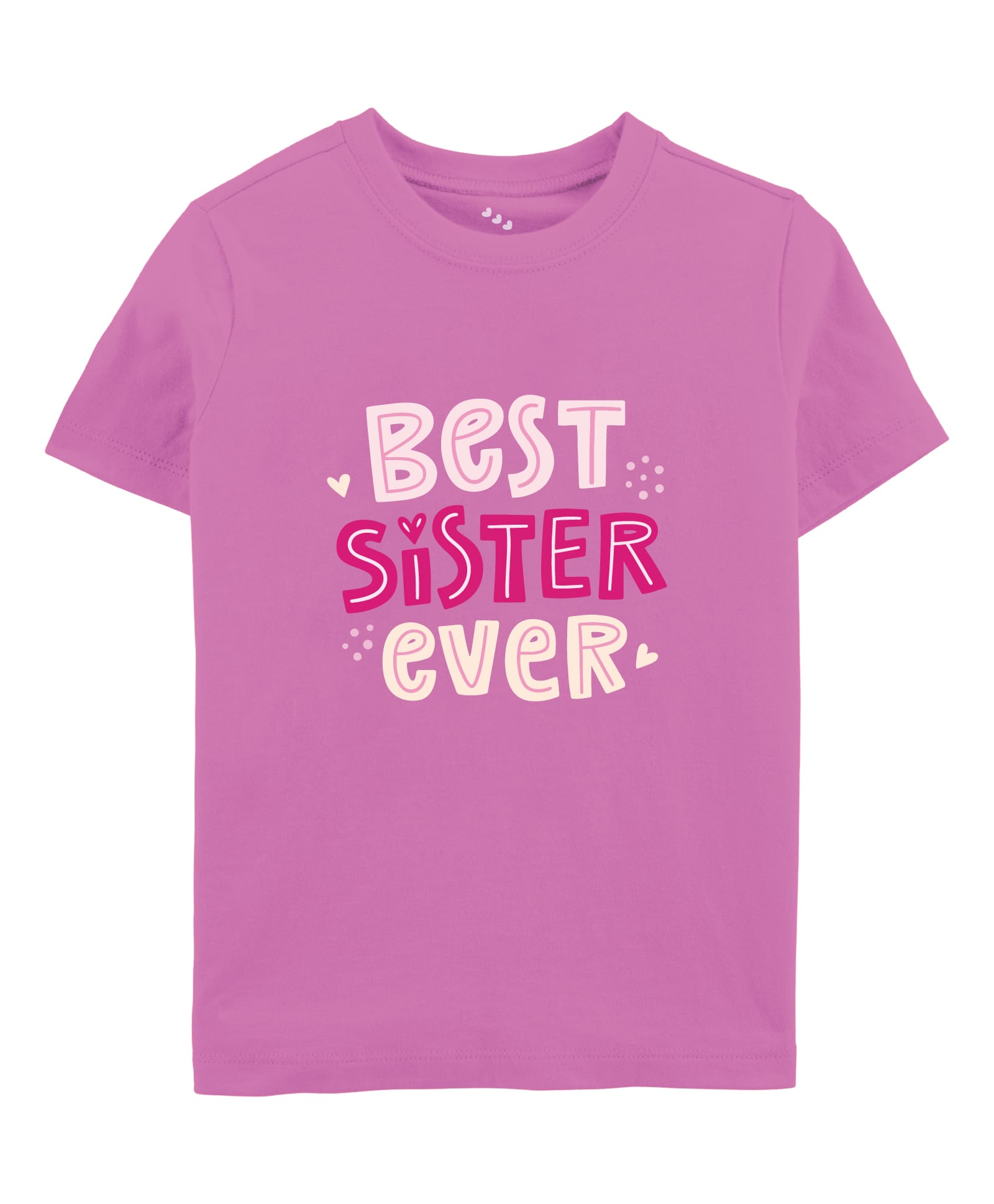 Zeezeezoo 100% Cotton Knit Raksha Bandhan Theme Half Sleeves Best Sister Ever Text Printed Tee - Pink-image-49