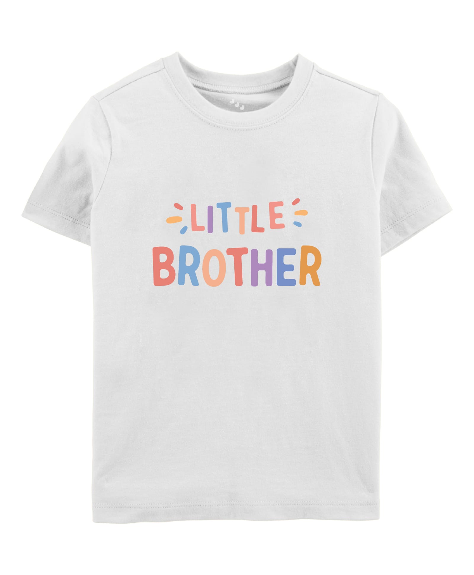 Zeezeezoo 100% Cotton Knit Raksha Bandhan Theme Half Sleeves Little Brother Text Printed Tee - White-picture-0
