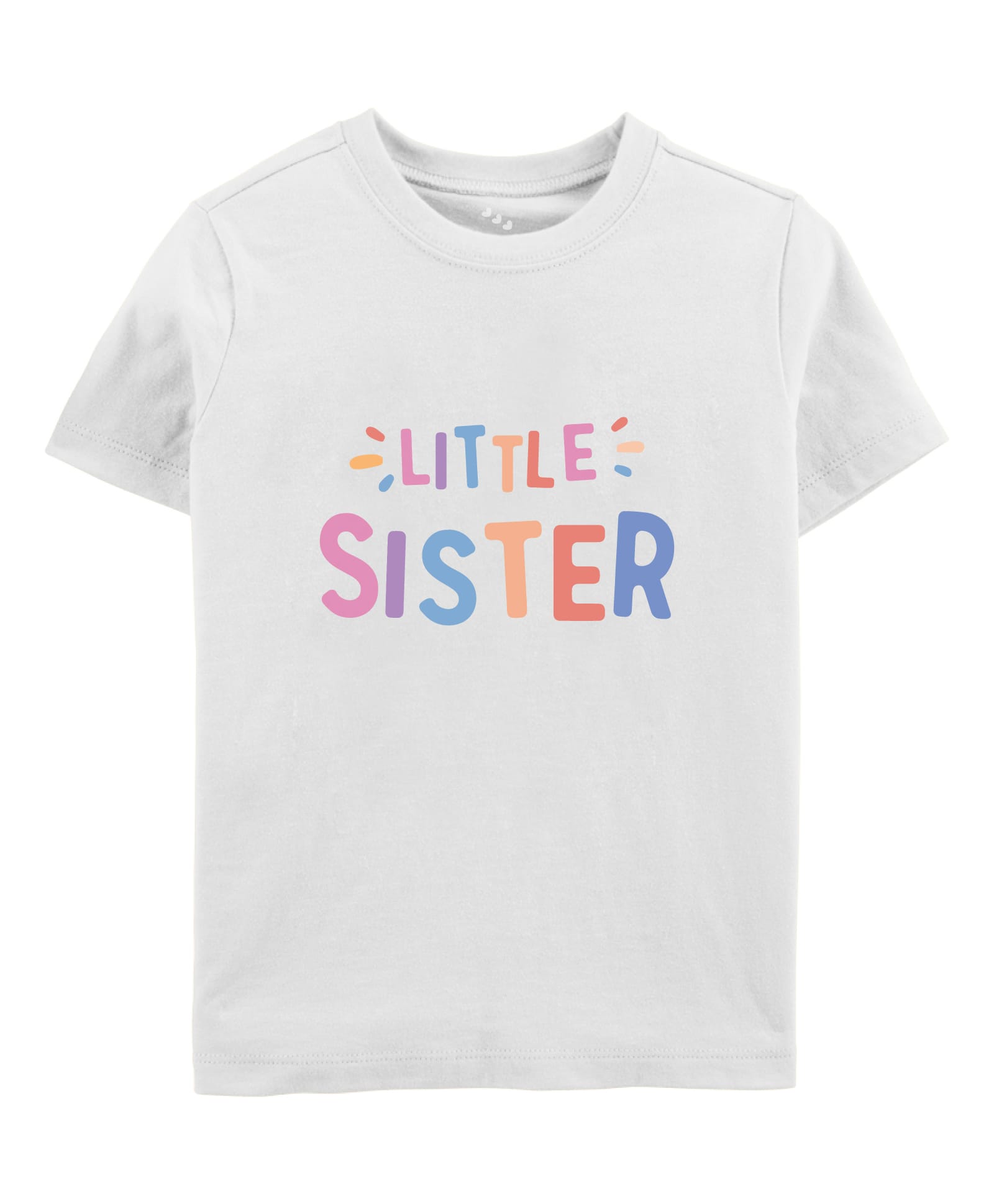 Zeezeezoo 100% Cotton Knit Rakshabandhan Theme Half Sleeves Little Sister Text Printed Tee - White-image-48