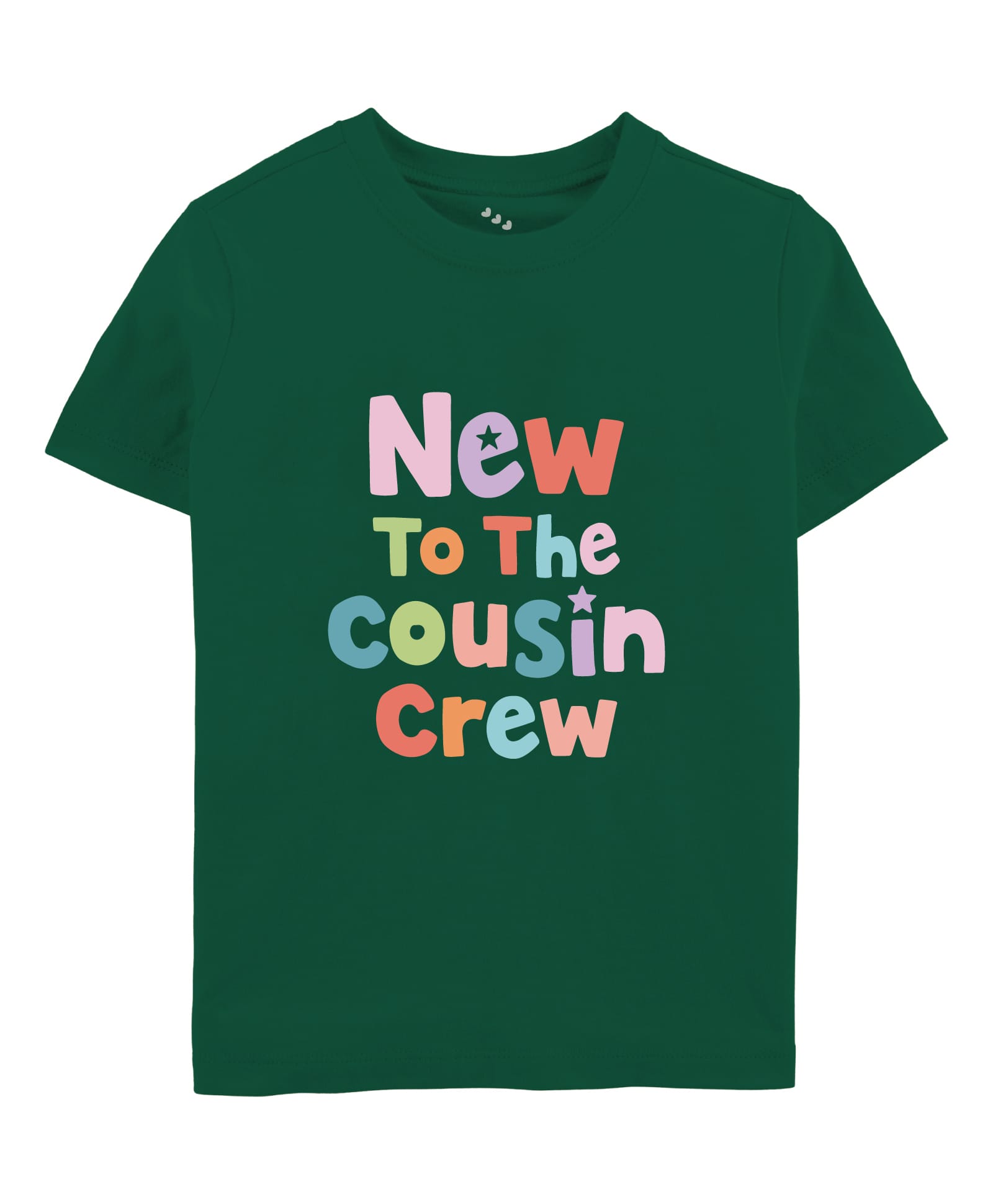 Zeezeezoo 100% Cotton Knit Rakshabandhan Theme Half Sleeves New To The Cousin Crew Text Printed Tee - Forest Green-image-4