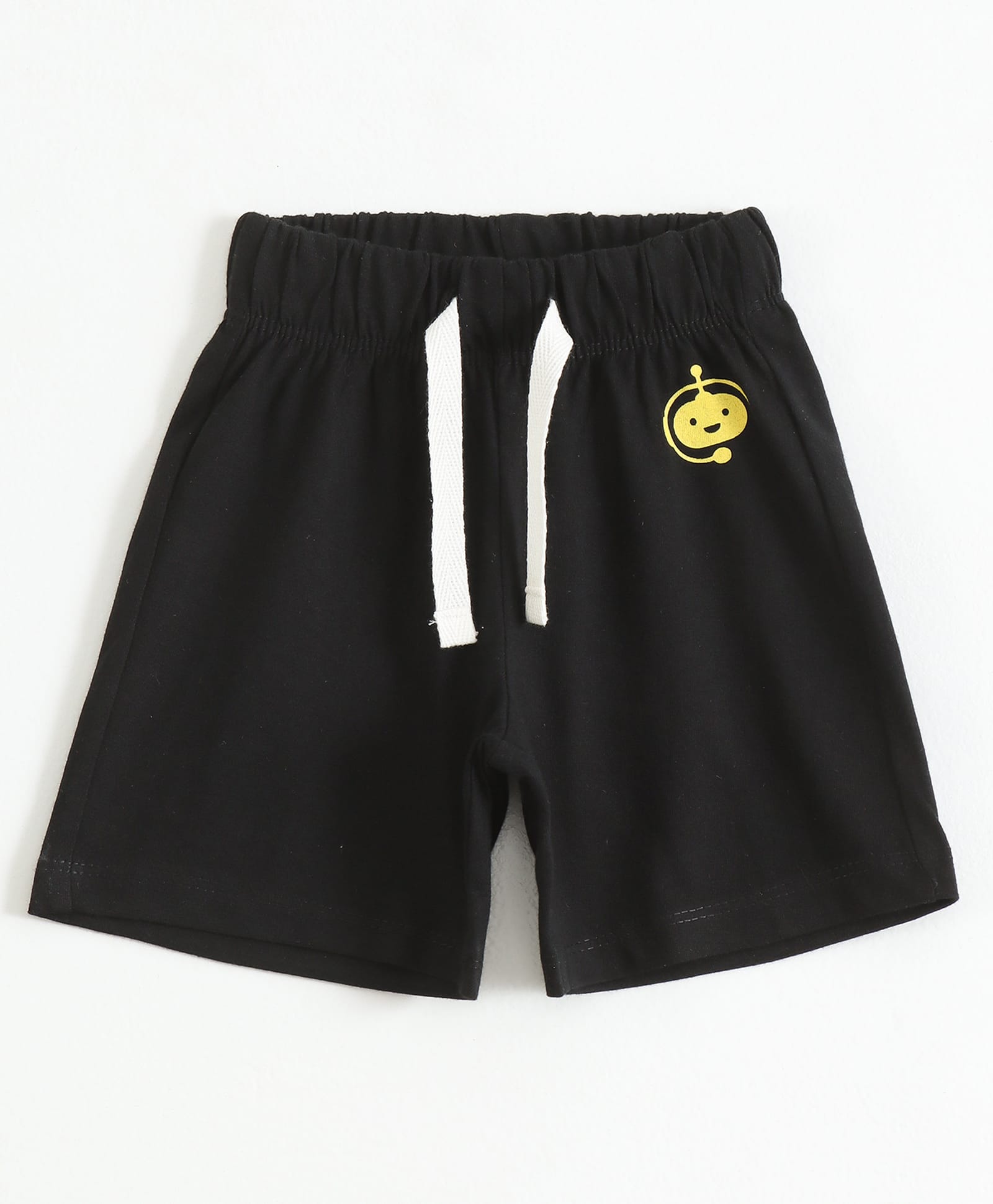 JusCubs Cotton Knit Robot Face Printed Shorts - Black-image-44
