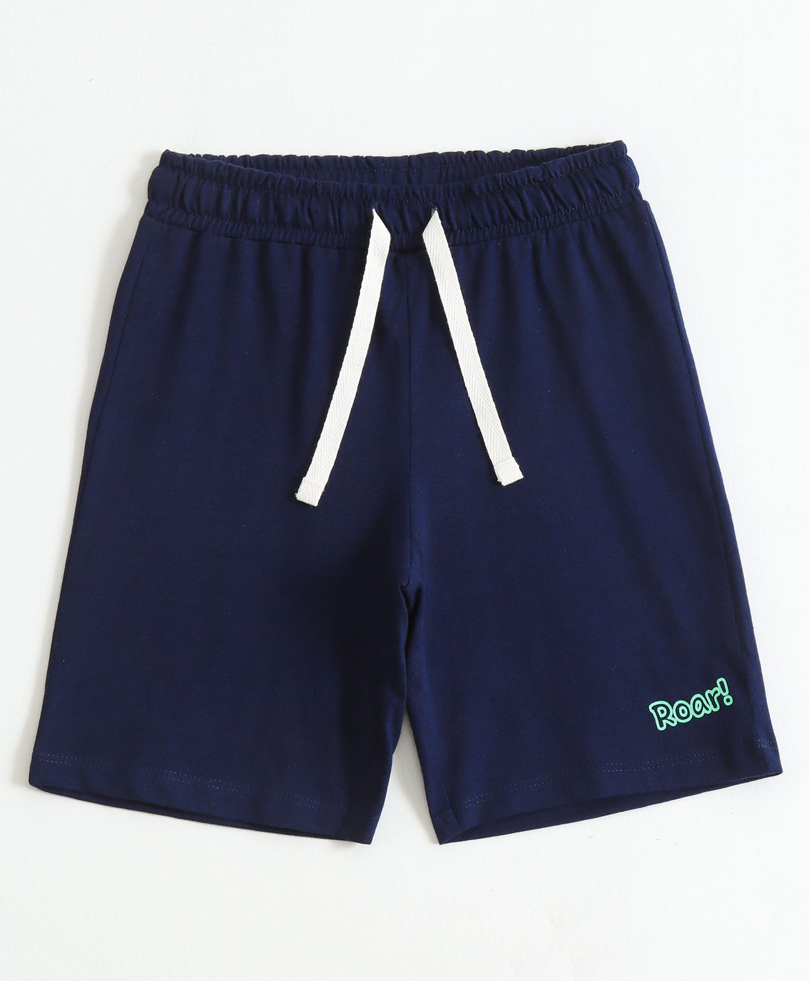 JusCubs Cotton Knit Roar Text Printed Shorts - Navy Blue-image-47