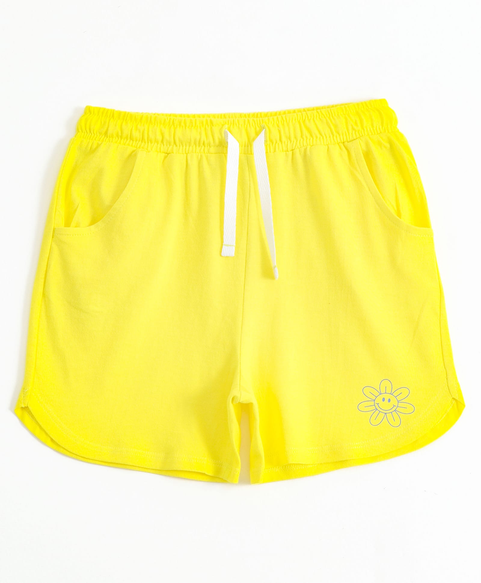 JusCubs Cotton Knit Floral Printed Shorts - Yellow-picture-22