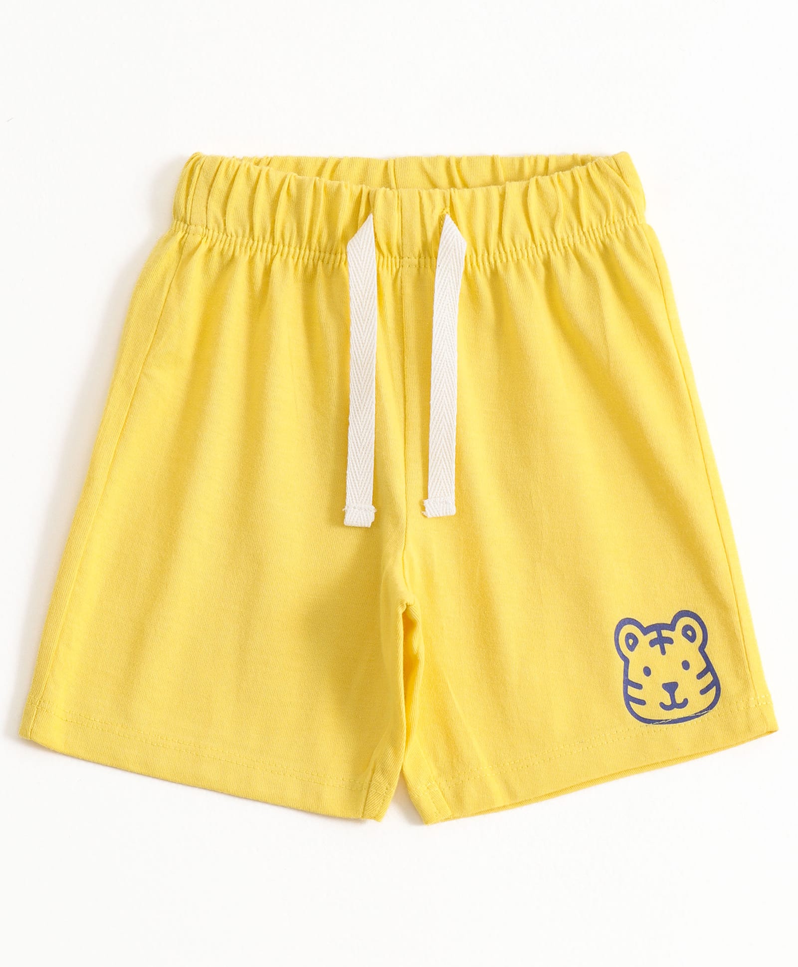 JusCubs Cotton Knit Tiger Face Printed Shorts - Yellow-picture-37