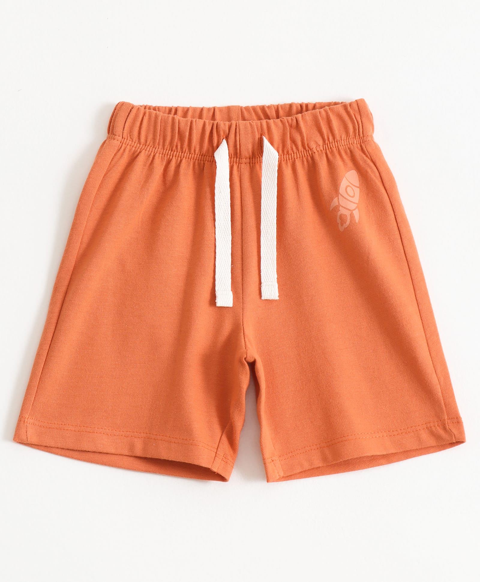 JusCubs Cotton Knit Rocket Printed Shorts - Orange-picture-18