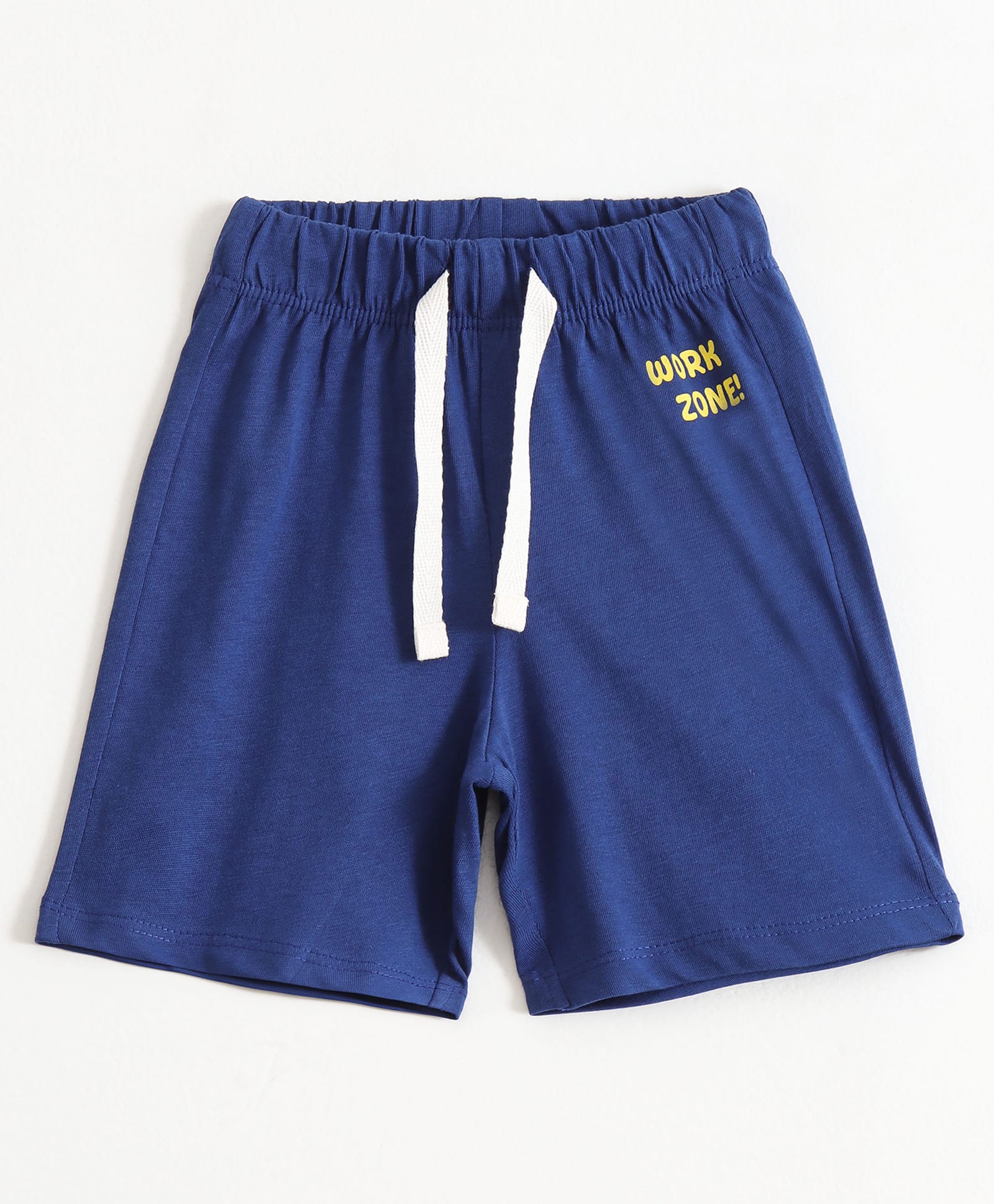 JusCubs Cotton Knit Work Zone Text Printed Shorts - Royal Blue-image-22