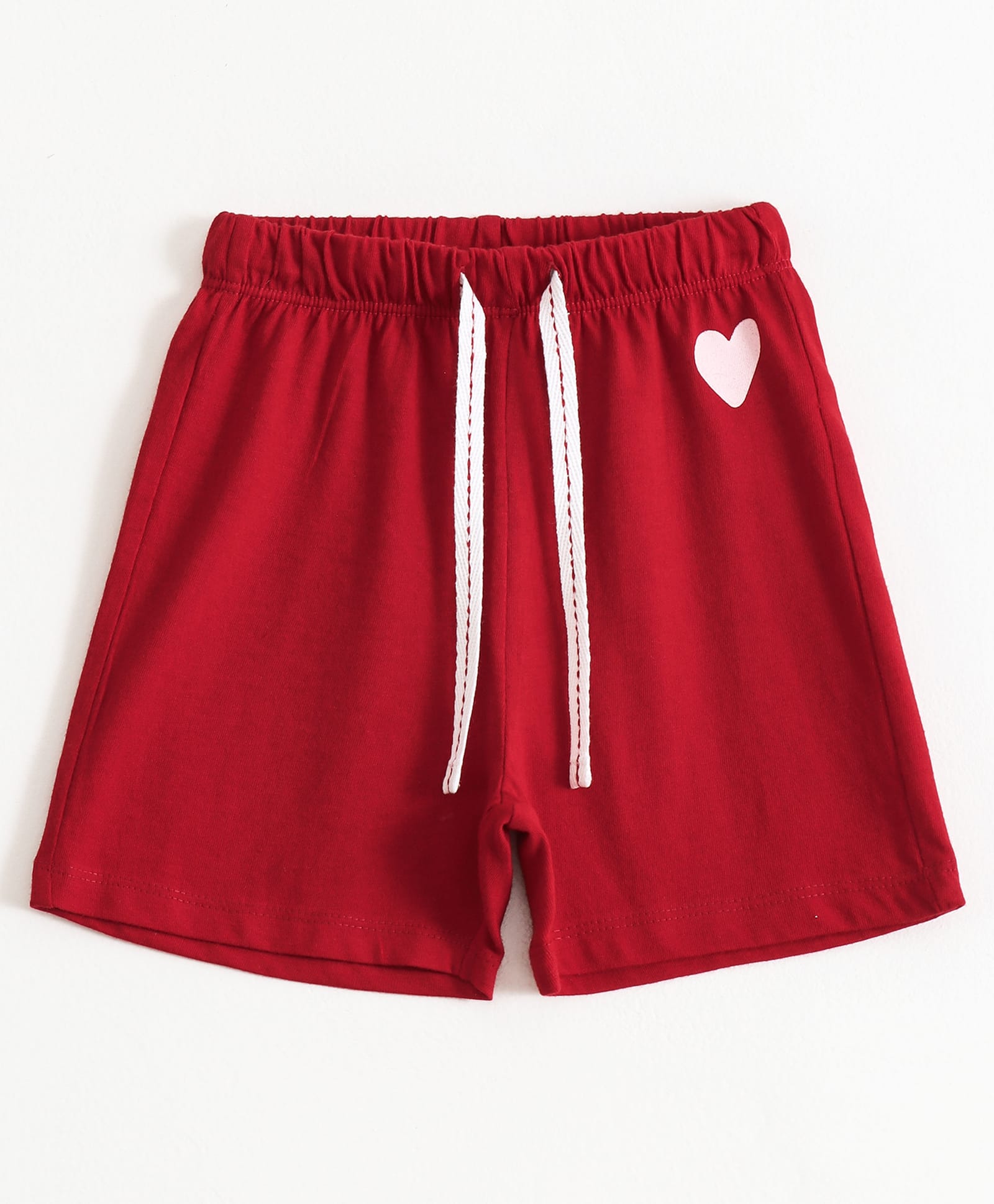 JusCubs Cotton Knit Heart Printed Shorts - Red-picture-26