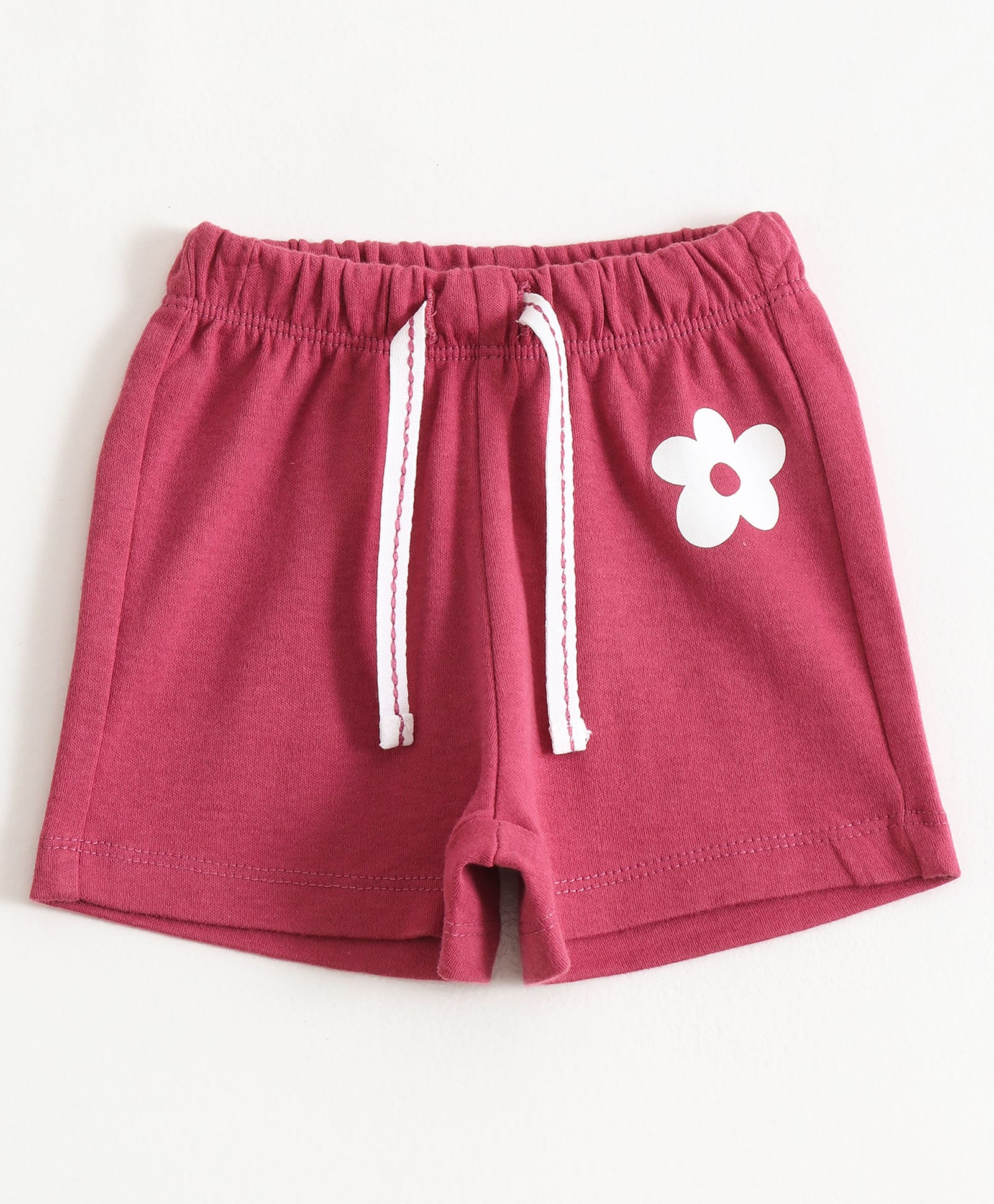 JusCubs Cotton Knit Floral Printed Shorts - Maroon-picture-37