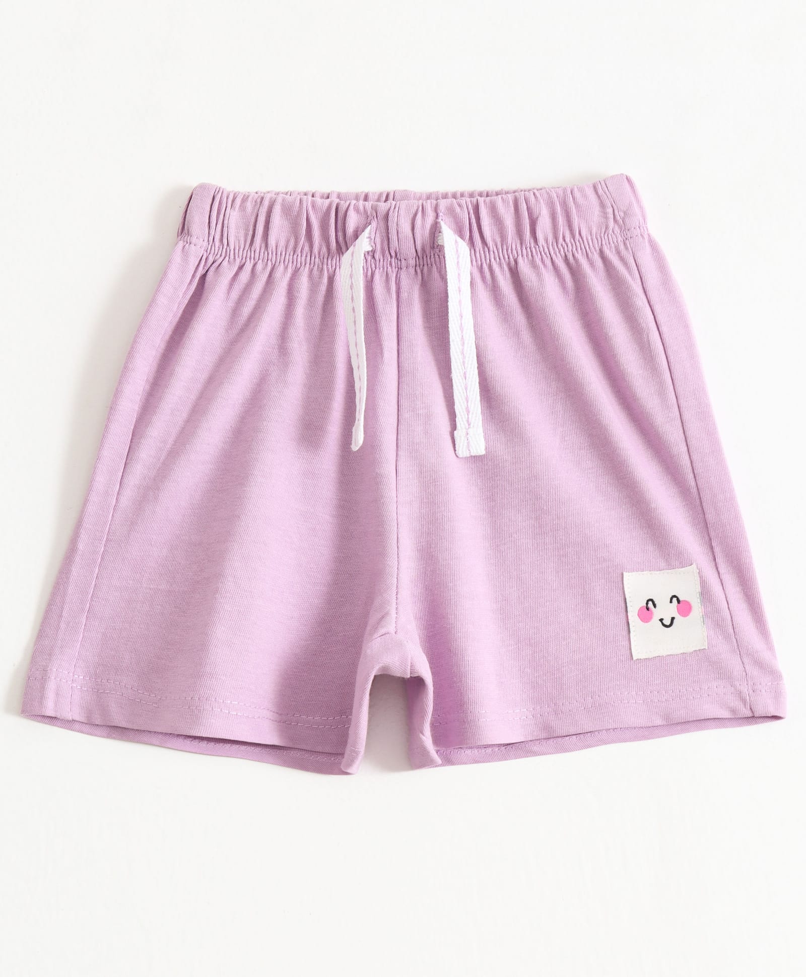 JusCubs Cotton Knit Smiley Patch Detailed Shorts - Lavender-picture-35